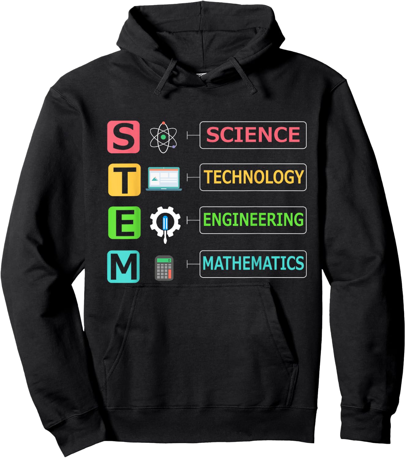 STEM Science Technology Engineering Math Teacher Gift Hoodie - Hoodie | Black