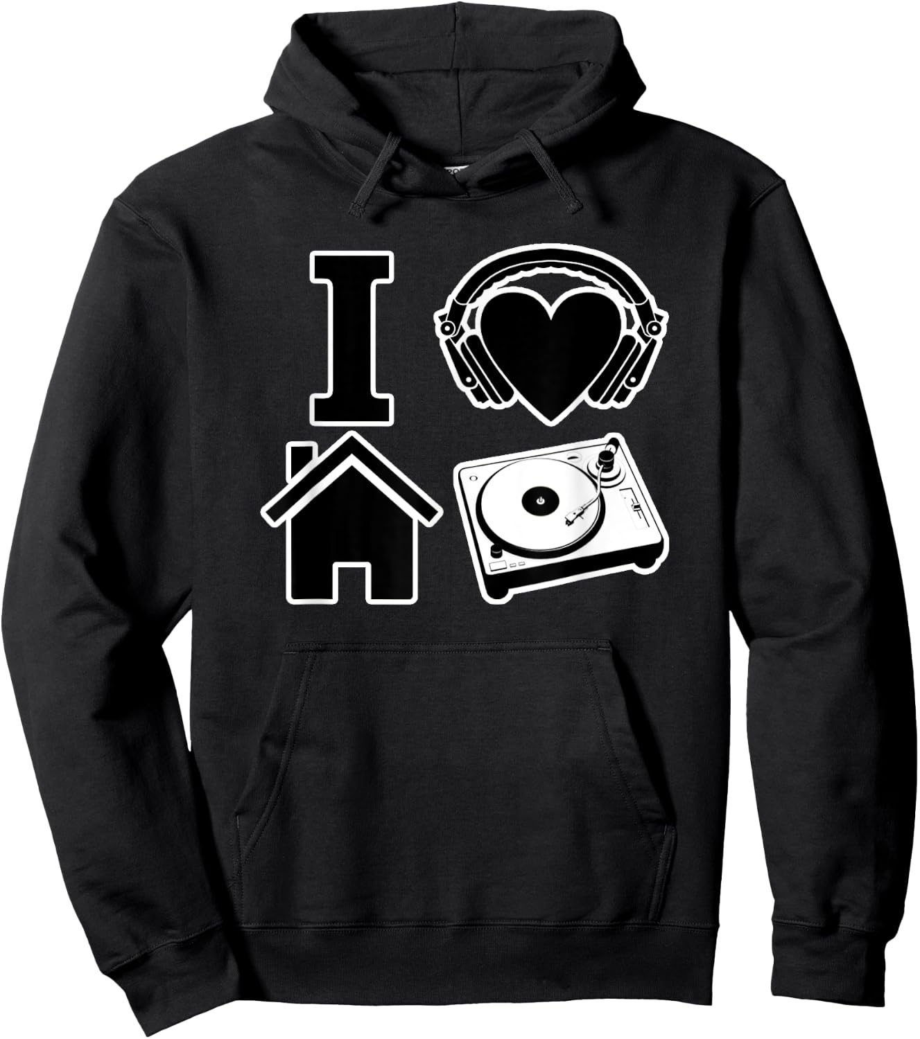 I Love House Music Hoodie - Hoodie | Black
