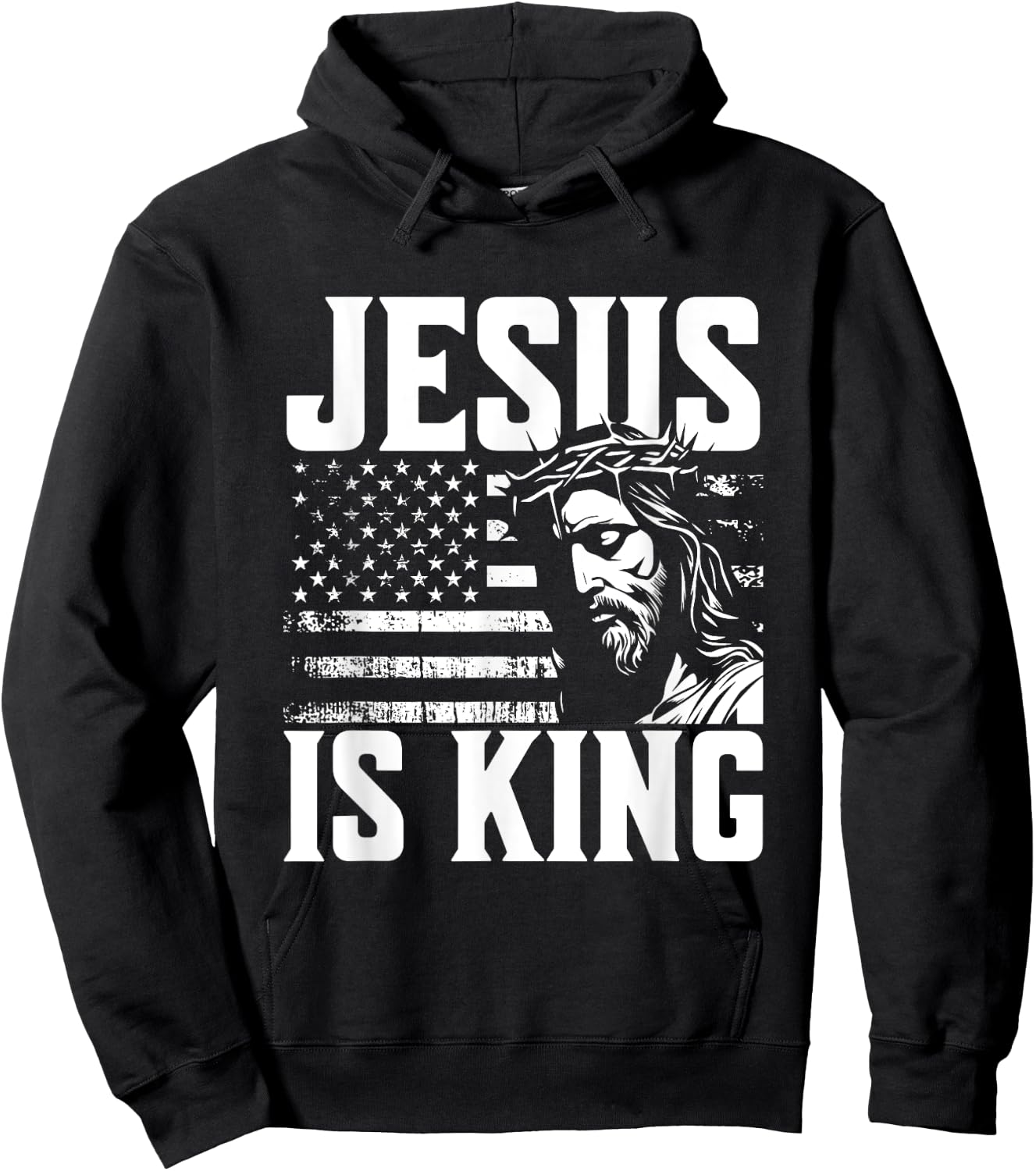 Minimalist Christian Religious Prayer Jesus Is King Hoodie - Hoodie | Black