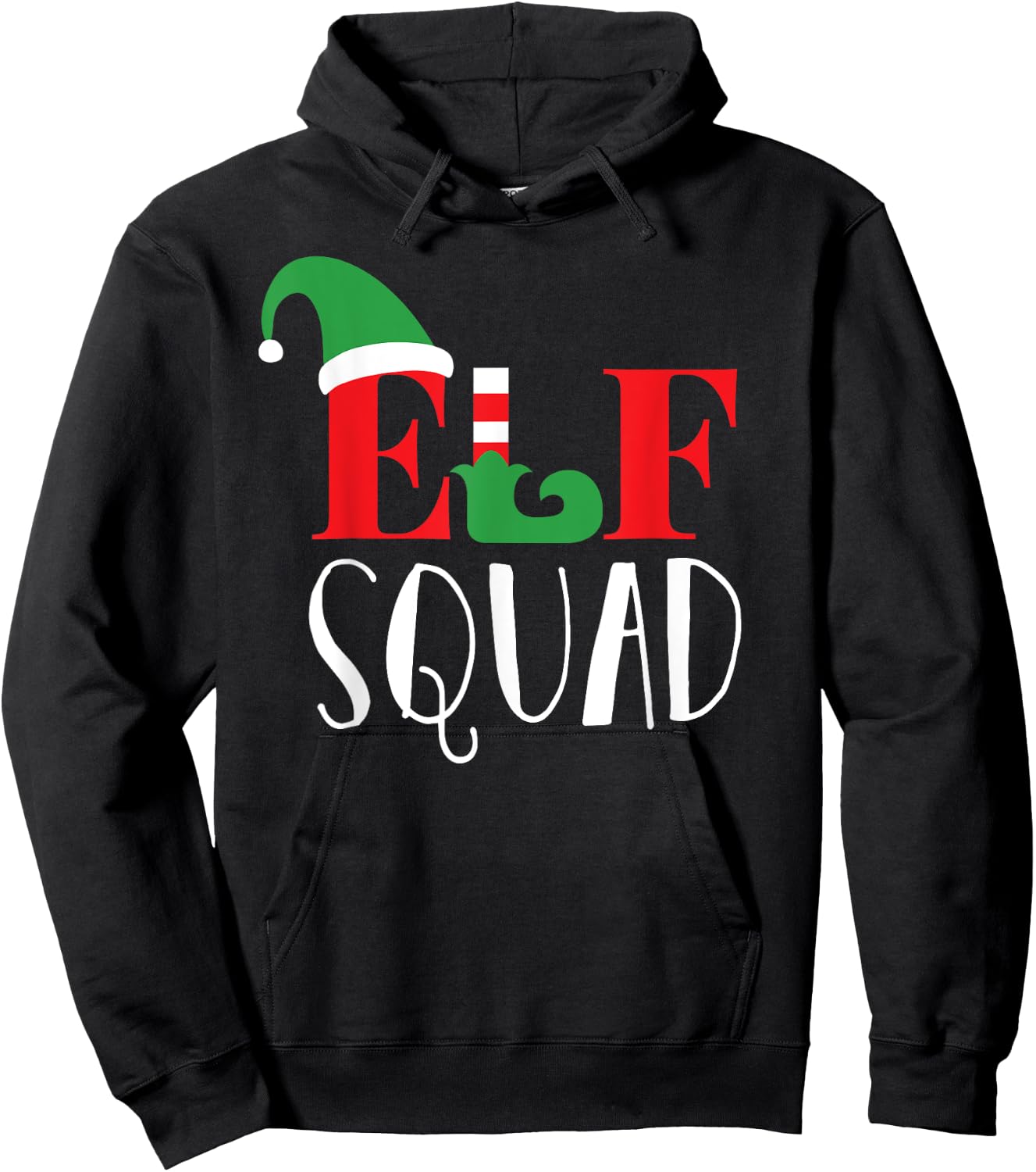 Family Christmas Matching Holiday Group Elf Squad Hoodie - Hoodie | Black