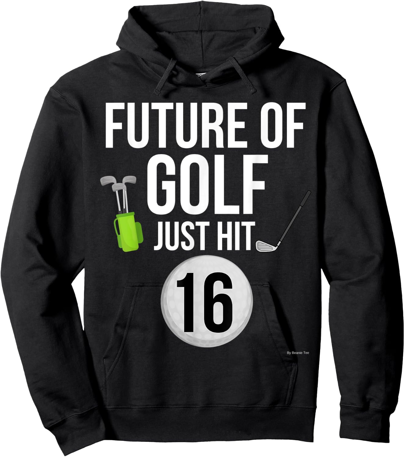 16th Birthday Golf T Shirt 16 Year Old Birthday Gift Hoodie - Hoodie | Black