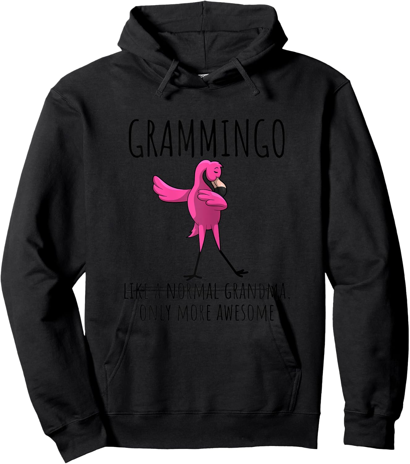 Grammingo Like A Grandma Only Awesome Dabbing Flamingo Gift Hoodie - Hoodie | Black