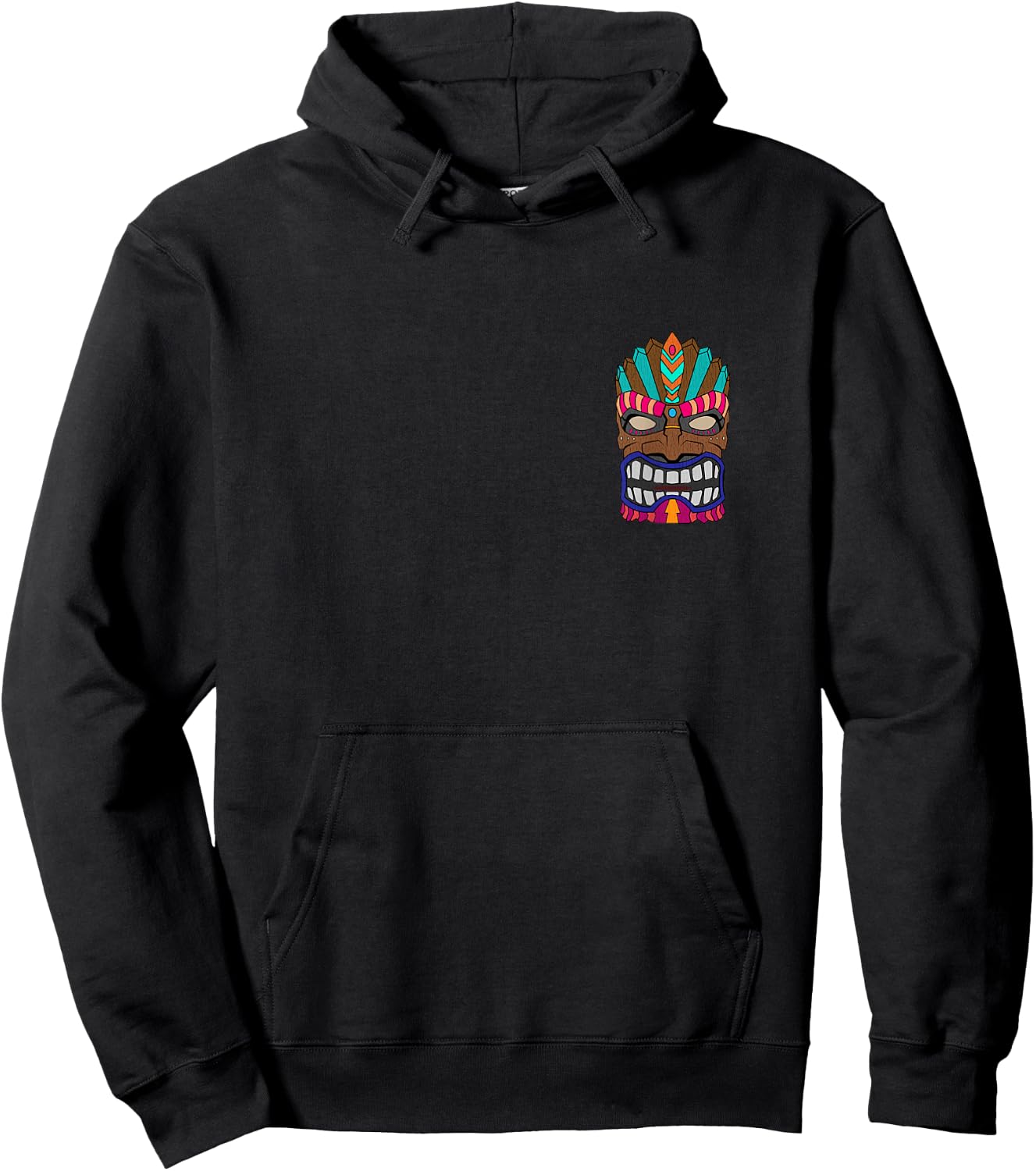 Polynesian South Pacific Tiki Idol Front Back Edition Hoodie - Hoodie | Black