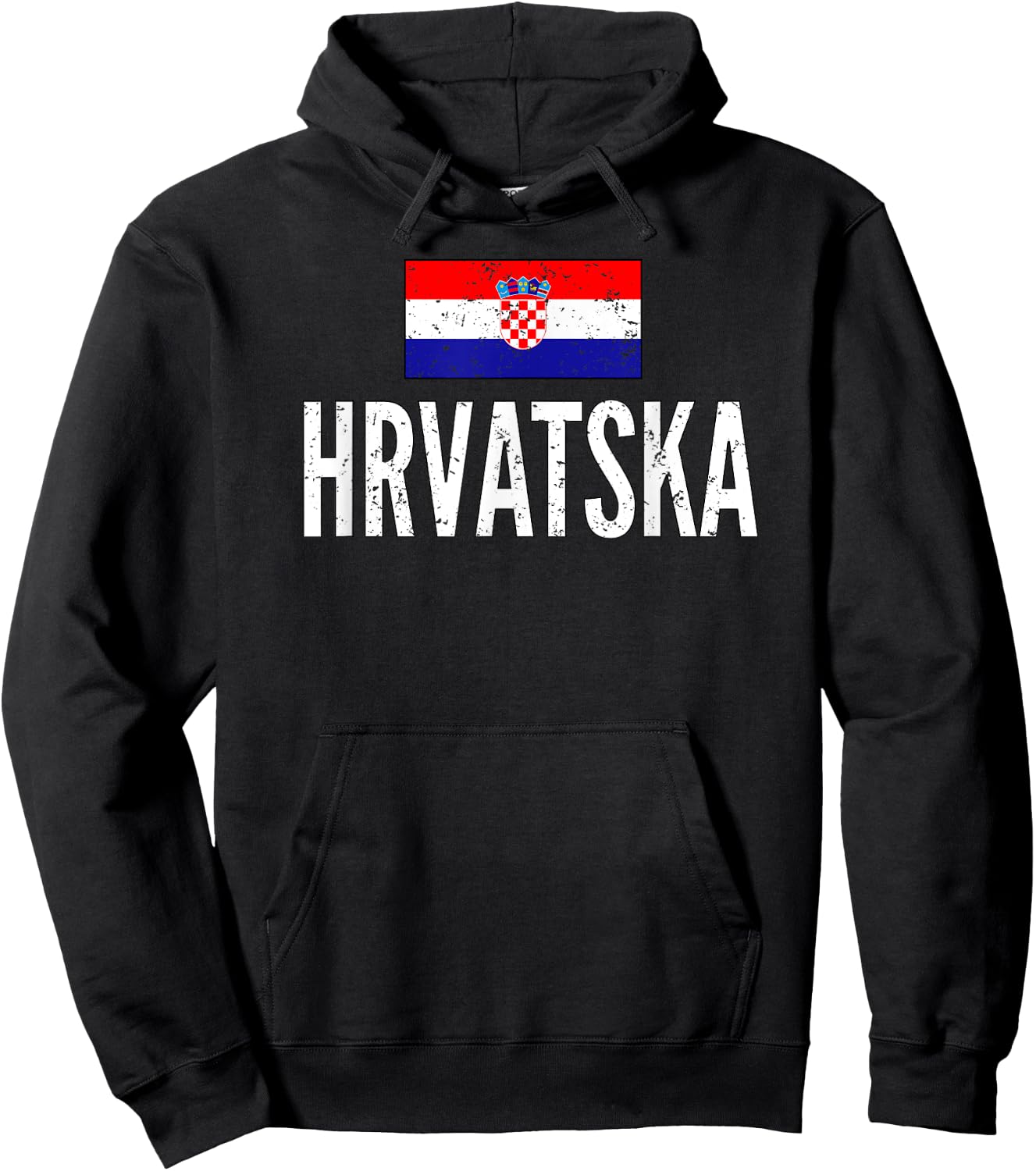 Croatia Soccer Football Jersey Vintage Hoodie - Hoodie | Black