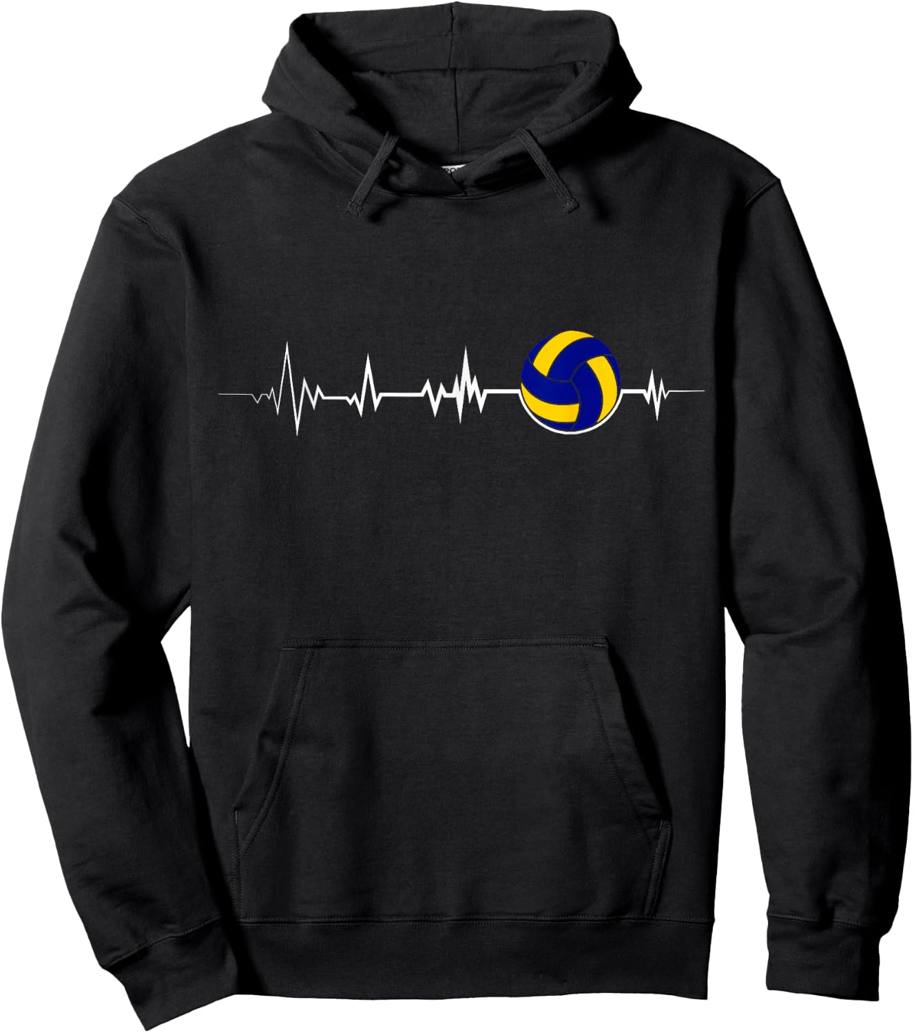 Volleyball Heartbeat Sports Lover Hoodie - Hoodie | Black