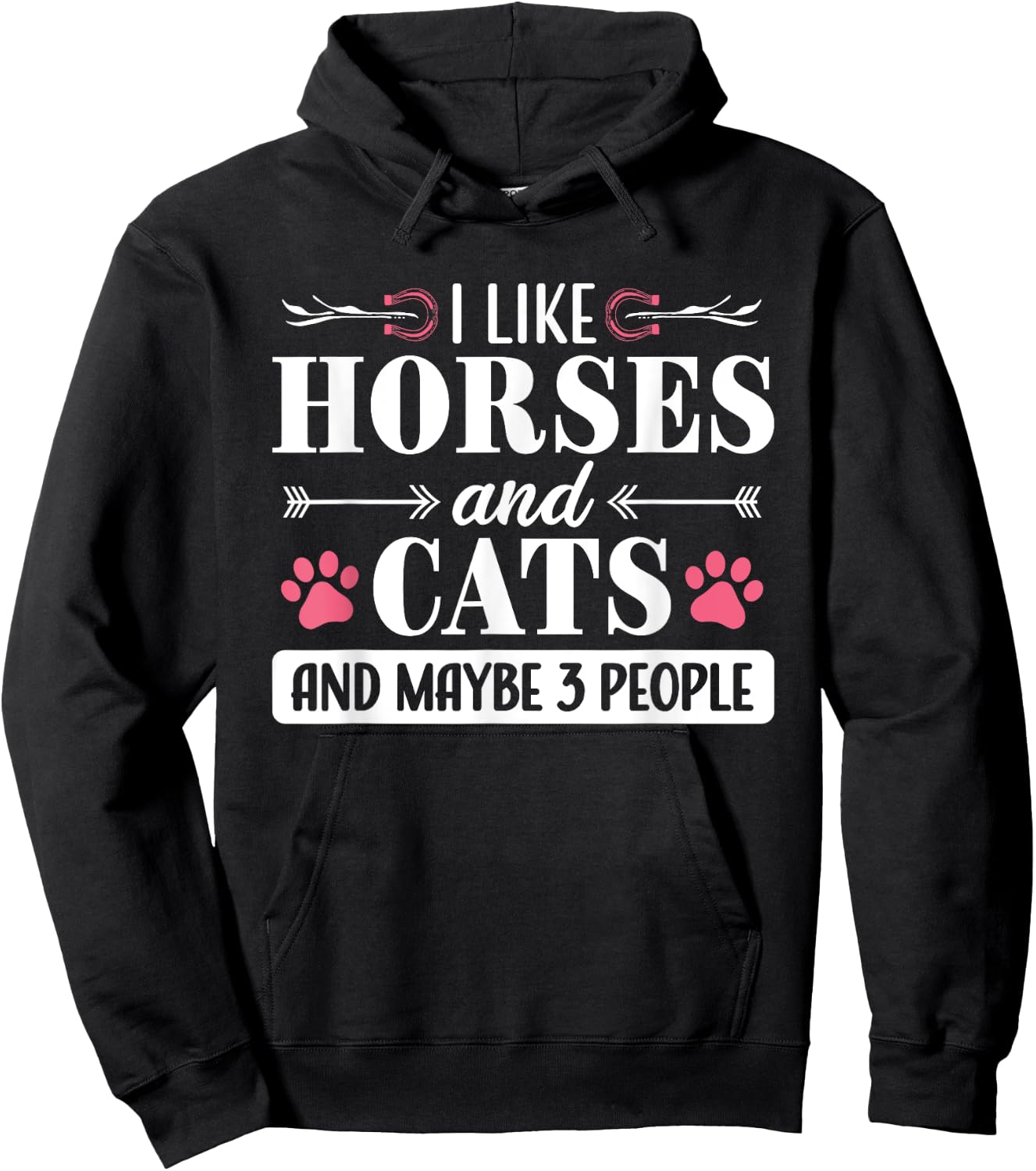 Horse and Cat Lover Rider Equestrian Introvert Cat Mom Women Hoodie - Hoodie | Black