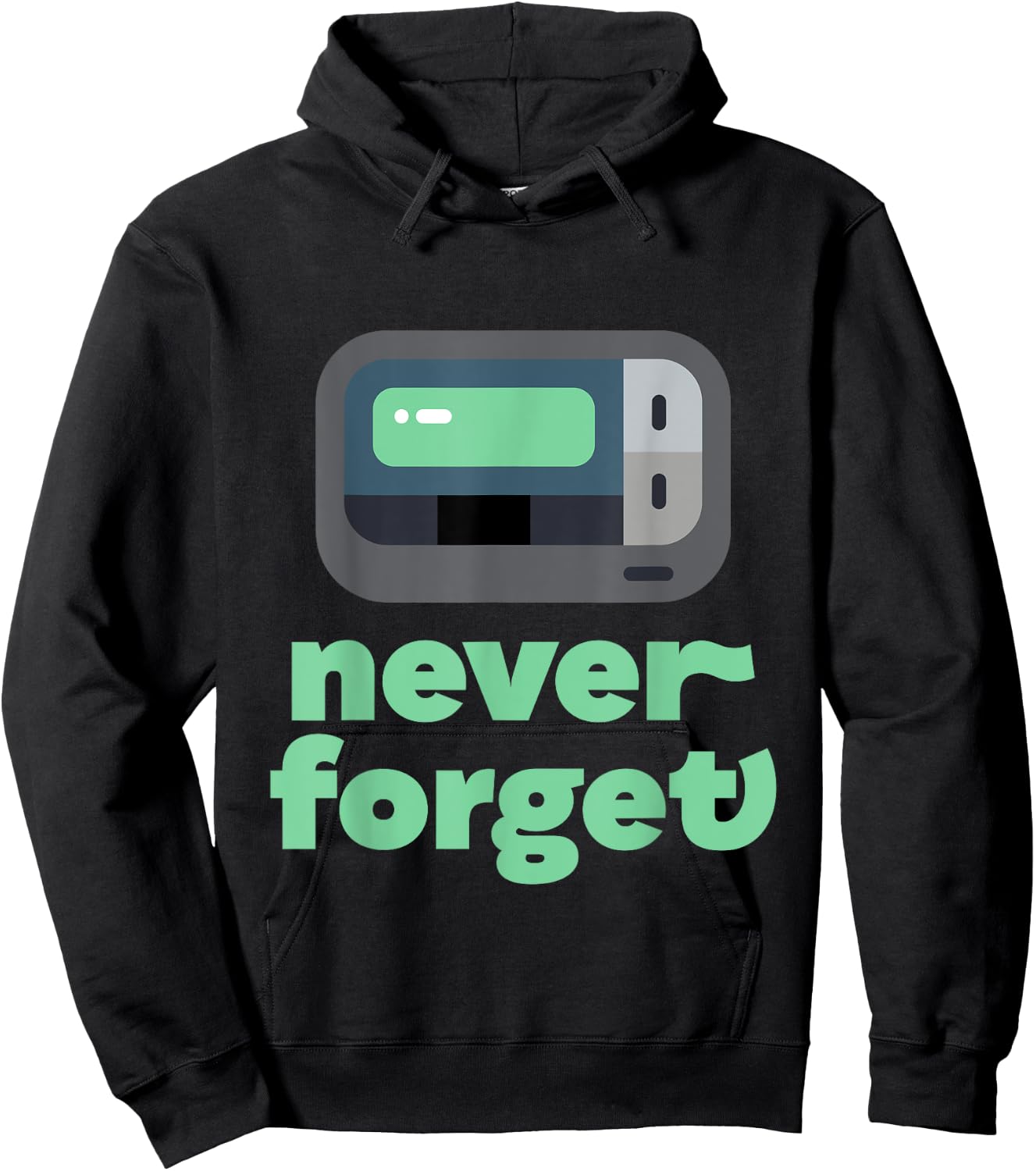Never Forget retro tech pager beeper communication shirt Hoodie - Hoodie | Black