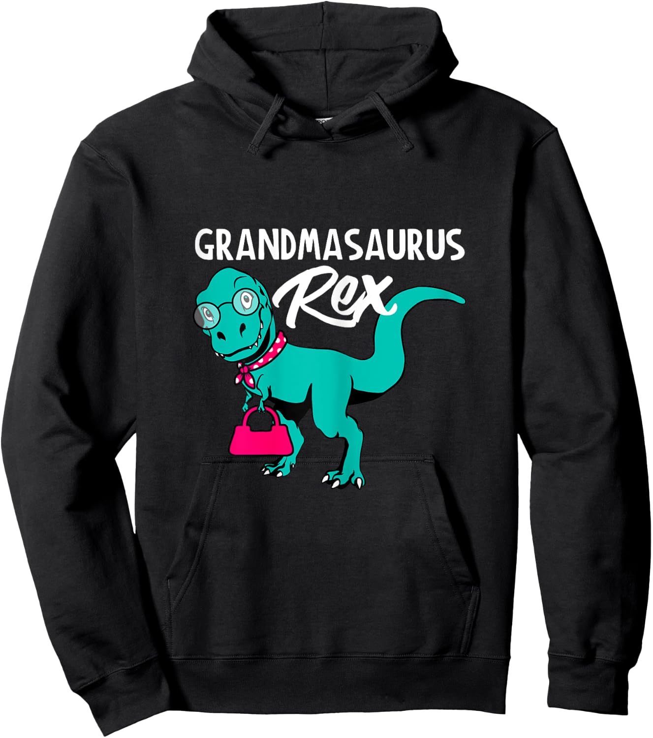 Grandmasaurus Rex T Shirt funny Dinosaur Grandma Hoodie - Hoodie | Black