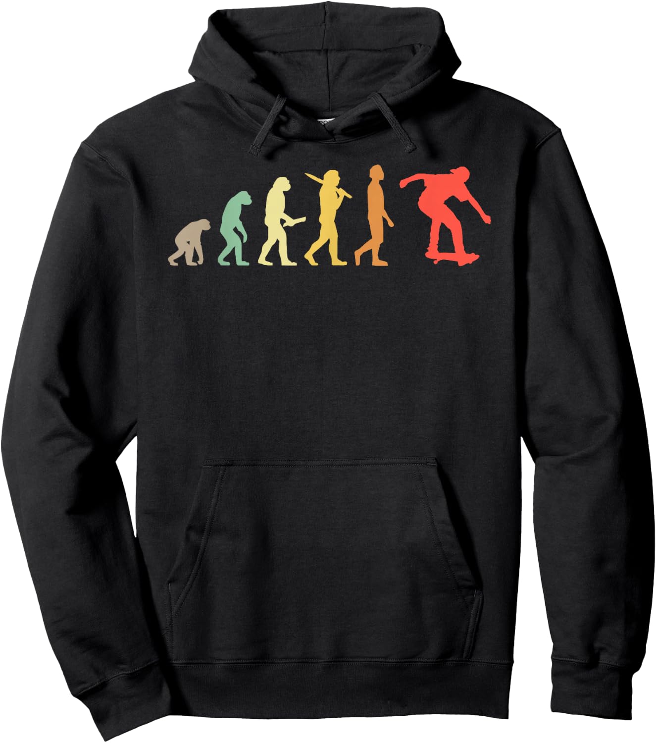 Retro Skating Evolution Gift Skaters & Skateboarders Hoodie - Hoodie | Black