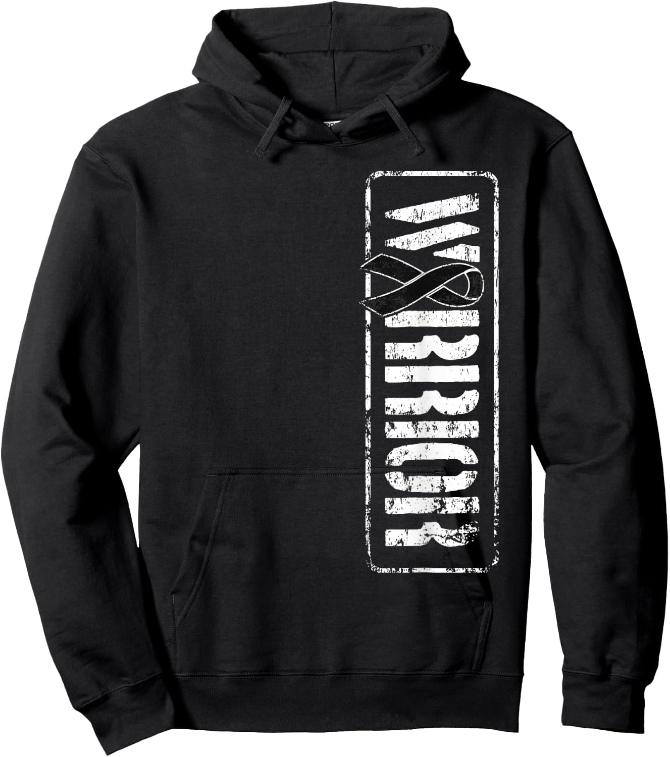 Melanoma Skin Cancer Awareness - Military Warrior Ribbon Hoodie - Hoodie | Black