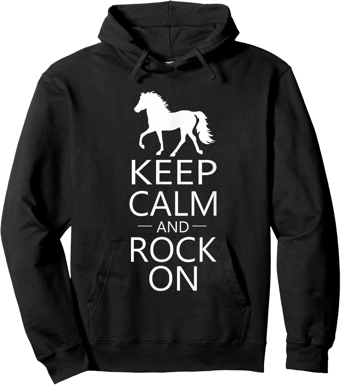 Keep Calm and Rock On | Trending Rocky Mtn Horse RMH Hoodie - Hoodie | Black