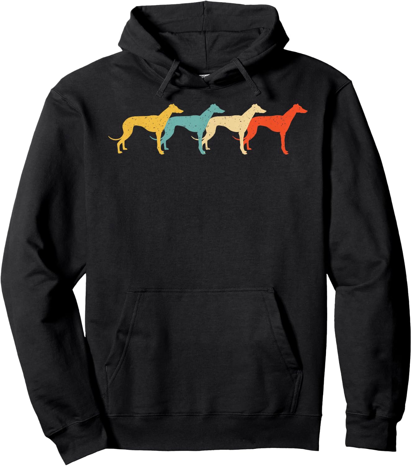 Greyhound Vintage Retro Dog Pet Racer Lover 60s 70s Gift Hoodie - Hoodie | Black