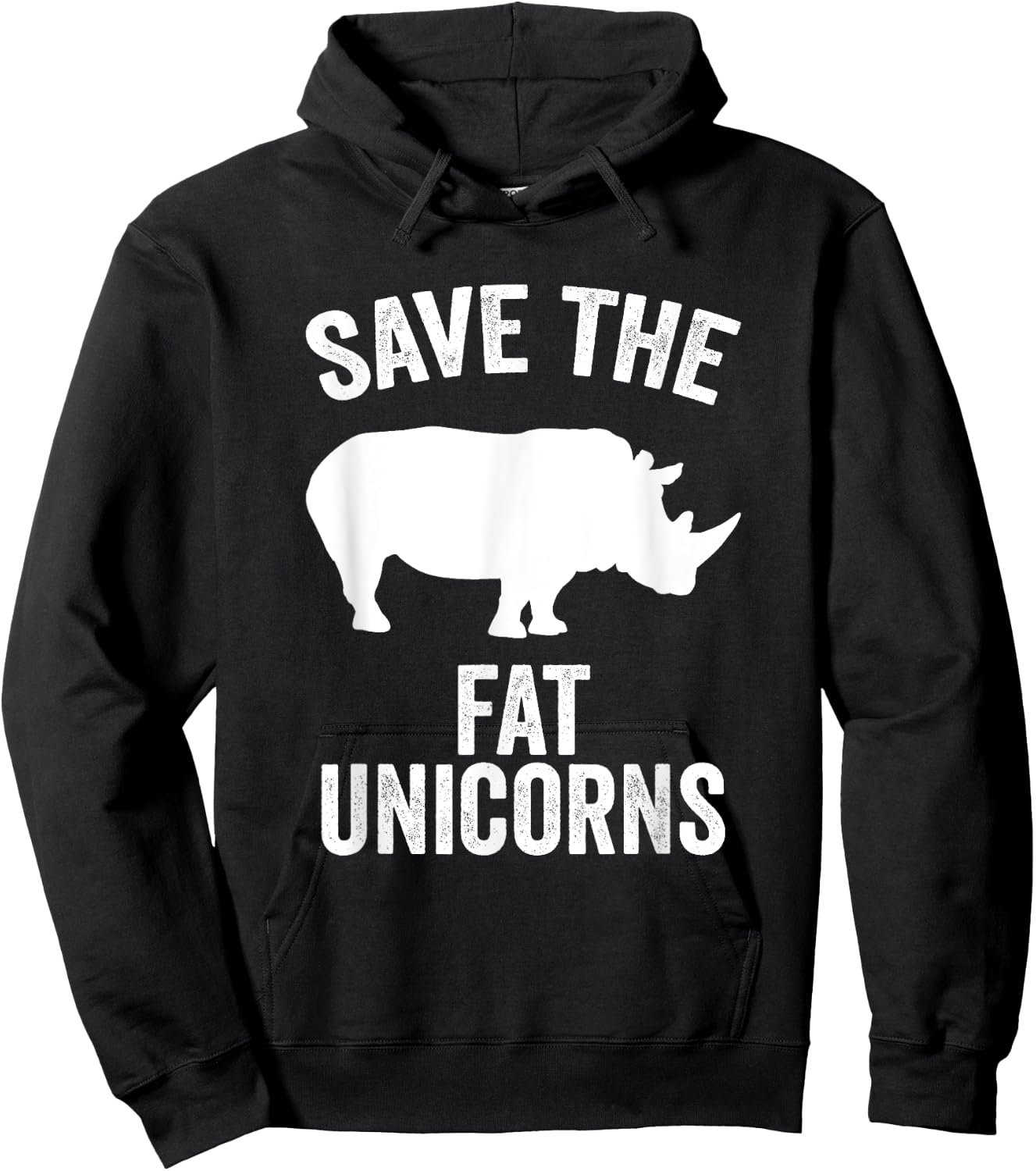 Save The Fat Unicorns Funny Unicorn Lover Gift Hoodie - Hoodie | Black