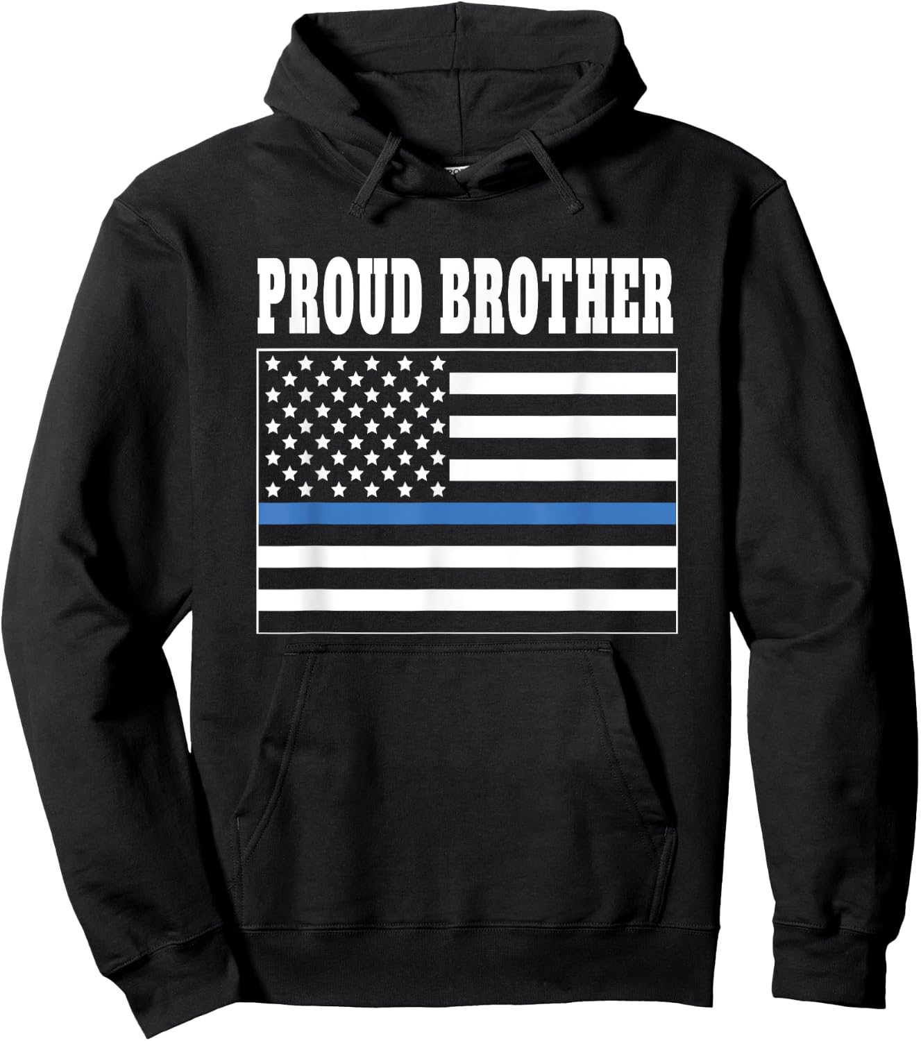 Proud Brother of Police Officer - Law Enforcement Support Hoodie - Hoodie | Black