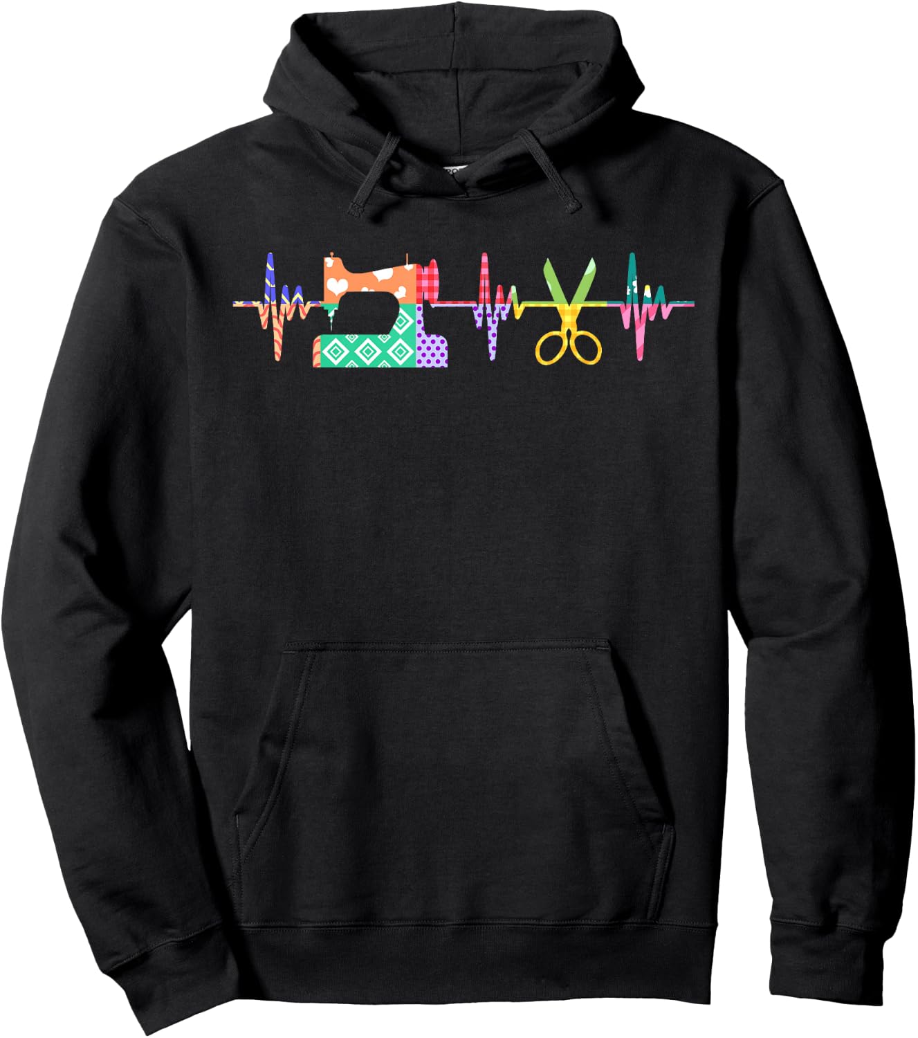 Quilter Sewing Heartbeat for Quilting Lover MM Hoodie - Hoodie | Black