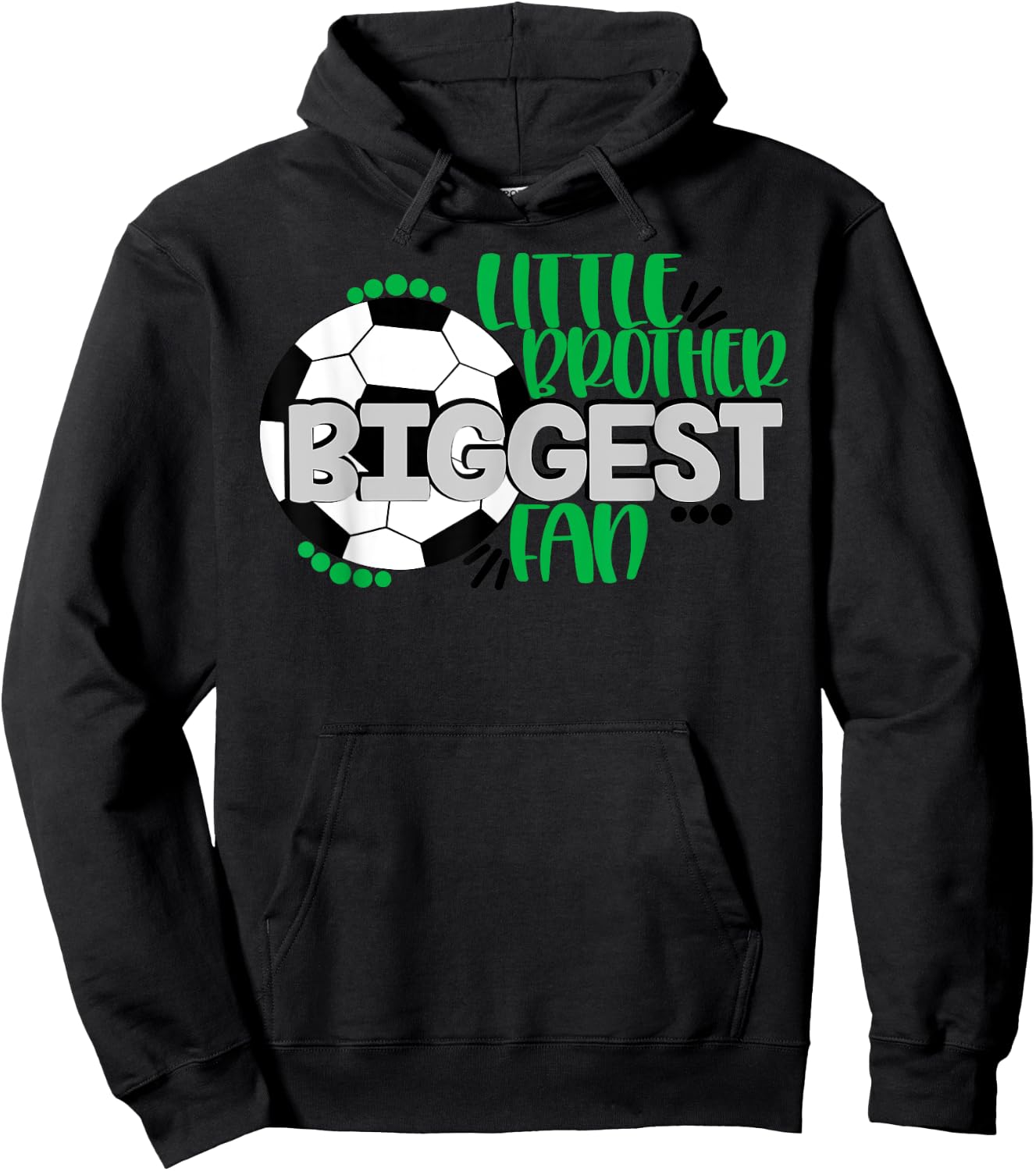 Soccer-Little Brother Biggest Fan Hoodie - Hoodie | Black