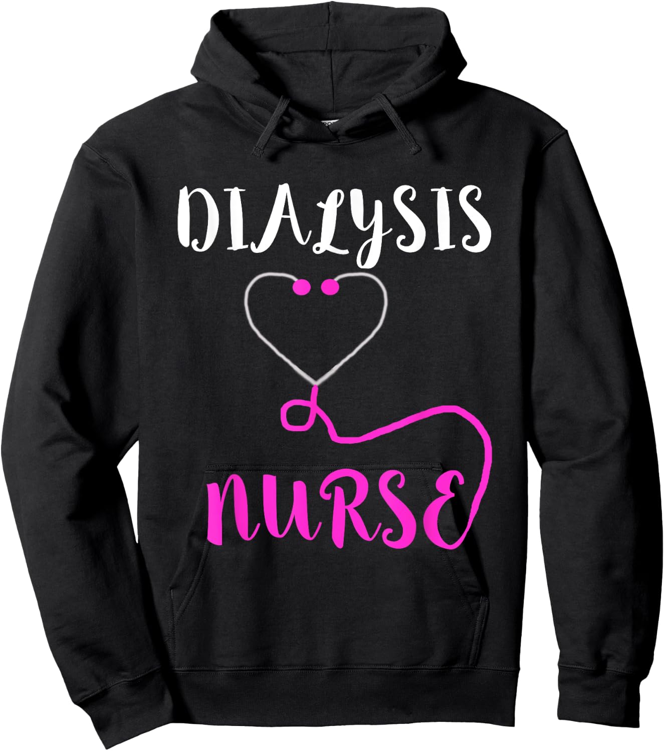 Dialysis Nurse Stethoscope Hemodialysis Nephrology Hoodie - Hoodie | Black