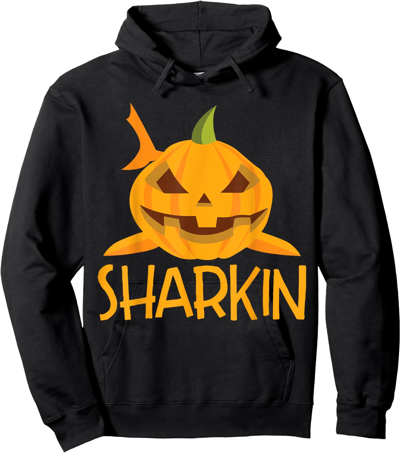 Halloween Shark Sharkin Pumpkin Costume Funny Hoodie - Hoodie | Black