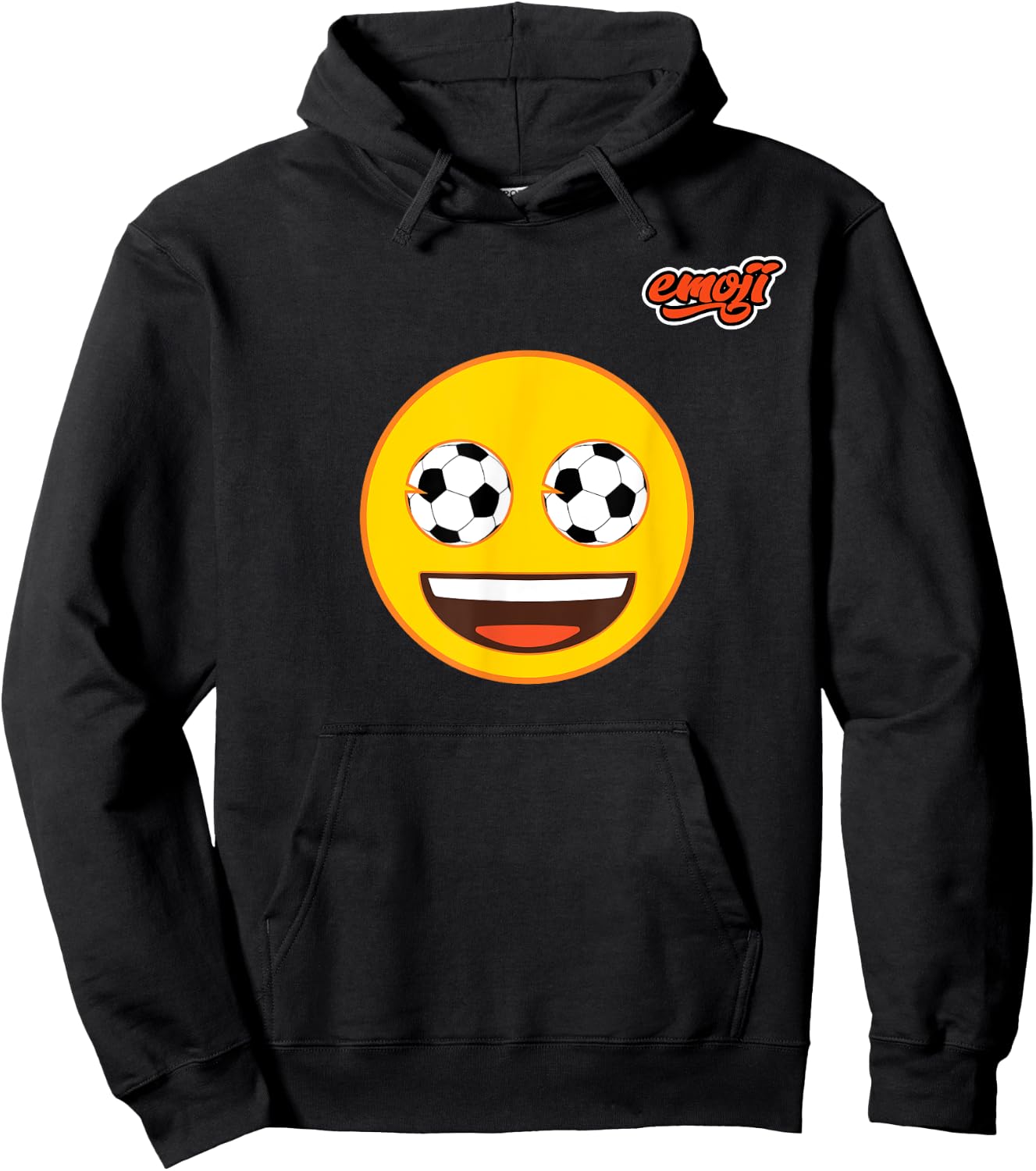 soccer eyes face Flat Hoodie - Hoodie | Black