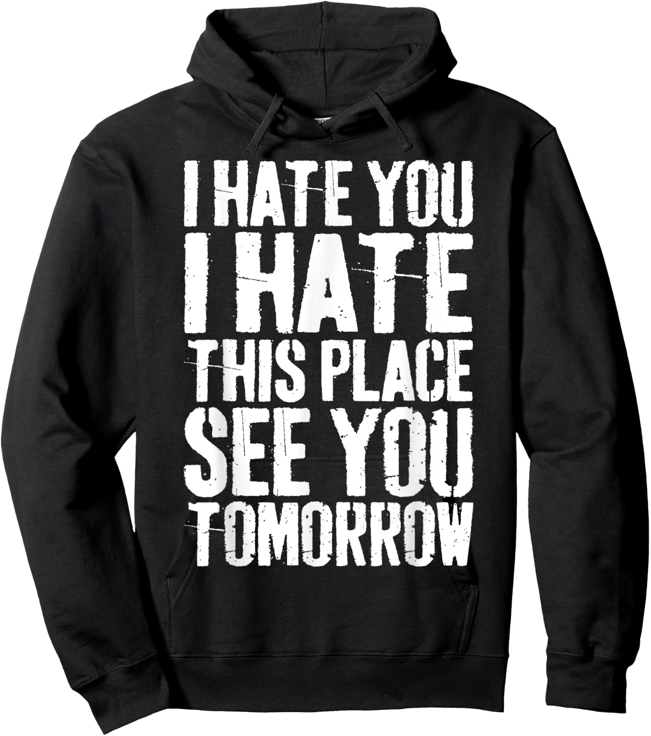 I Hate You I Hate This Place See You Tomorrow Hoodie - Hoodie | Black