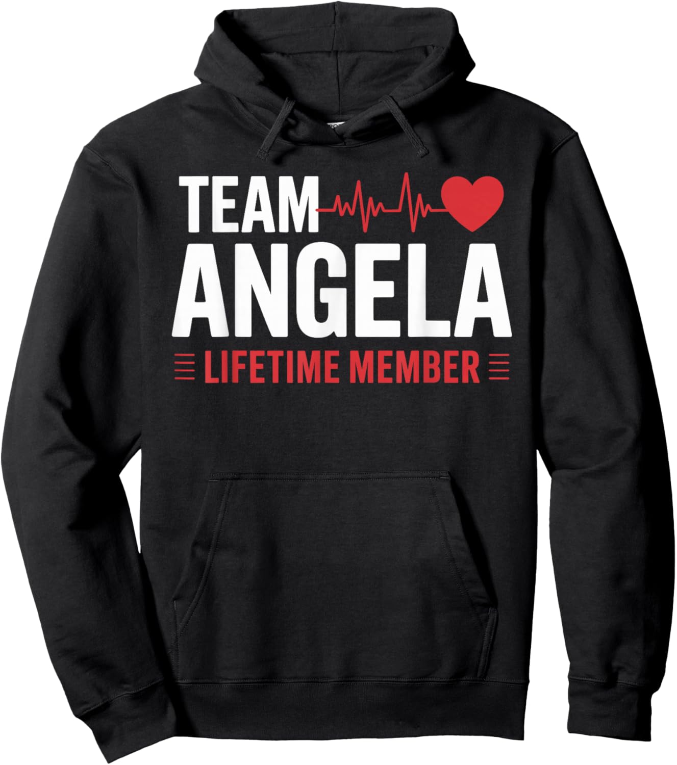 Team Angela Lifetime Member Name Hoodie - Hoodie | Black