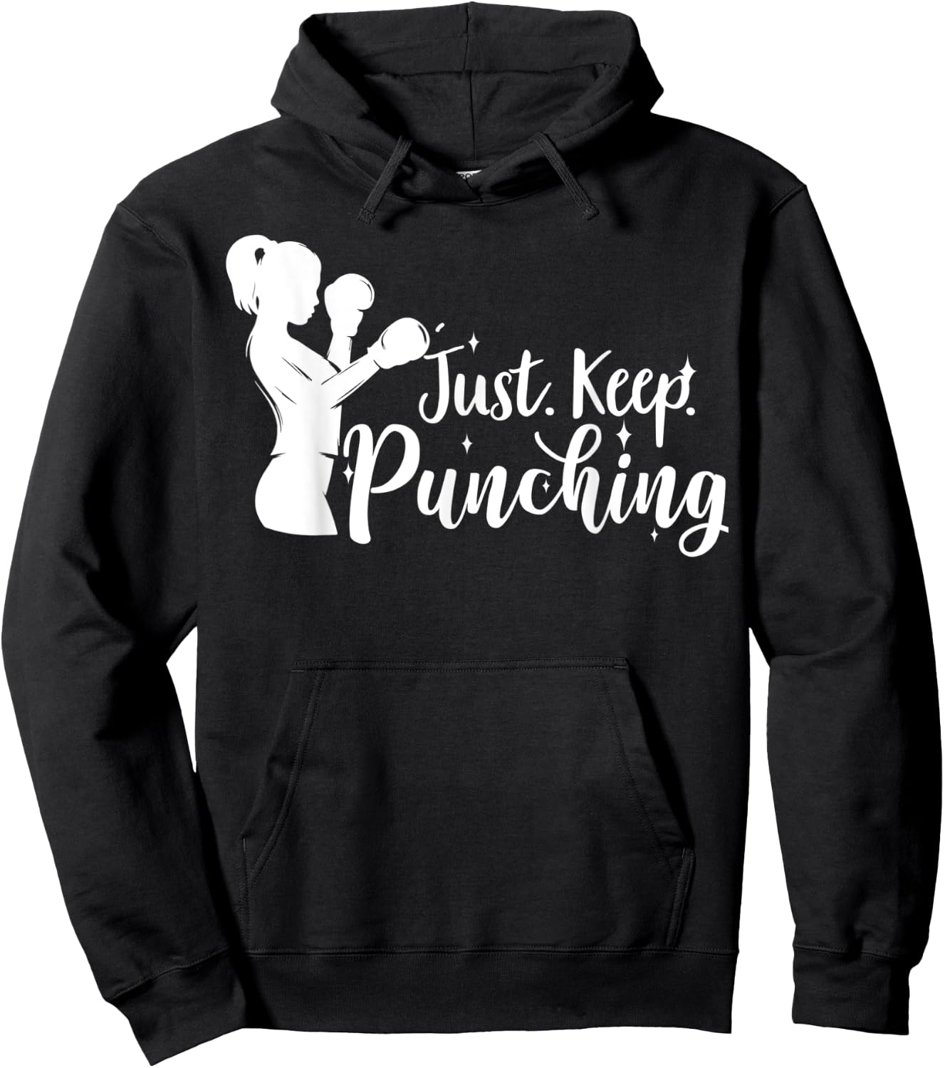Just Keep Punching - Female Boxer Gifts, Workout Hoodie - Hoodie | Black