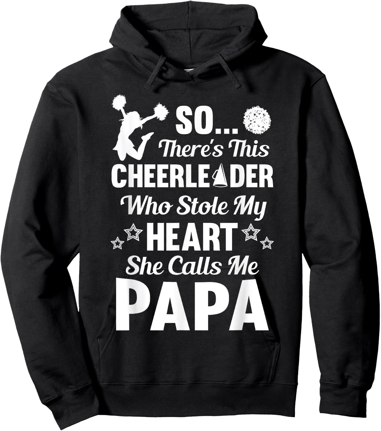 Cheerleader Stole My Heart Cheer Papa Shirt Hoodie - Hoodie | Black