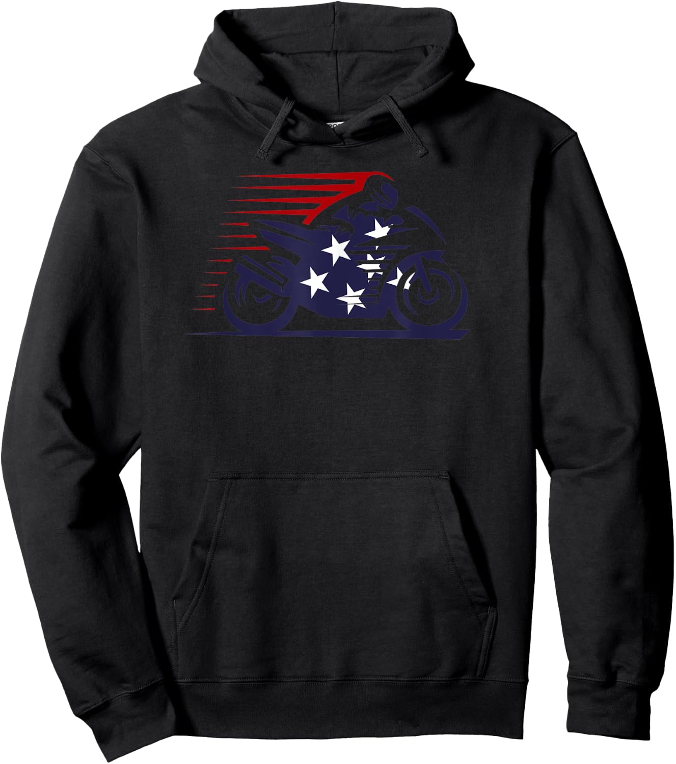 American Flag Super Bike Moto GP independence day Women Kids Men Hoodie - Hoodie | Black