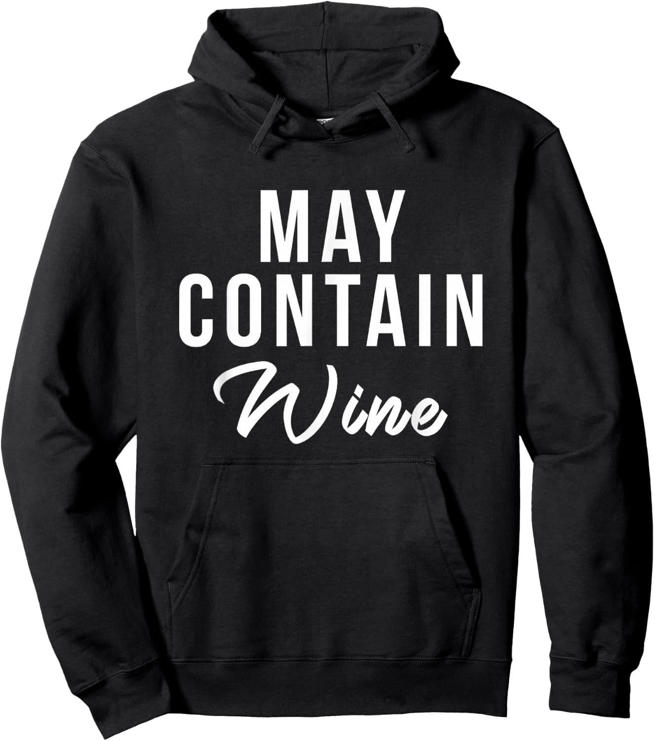 Can contain wine alcohol funny drinking funny wine wine wine Hoodie - Hoodie | Black