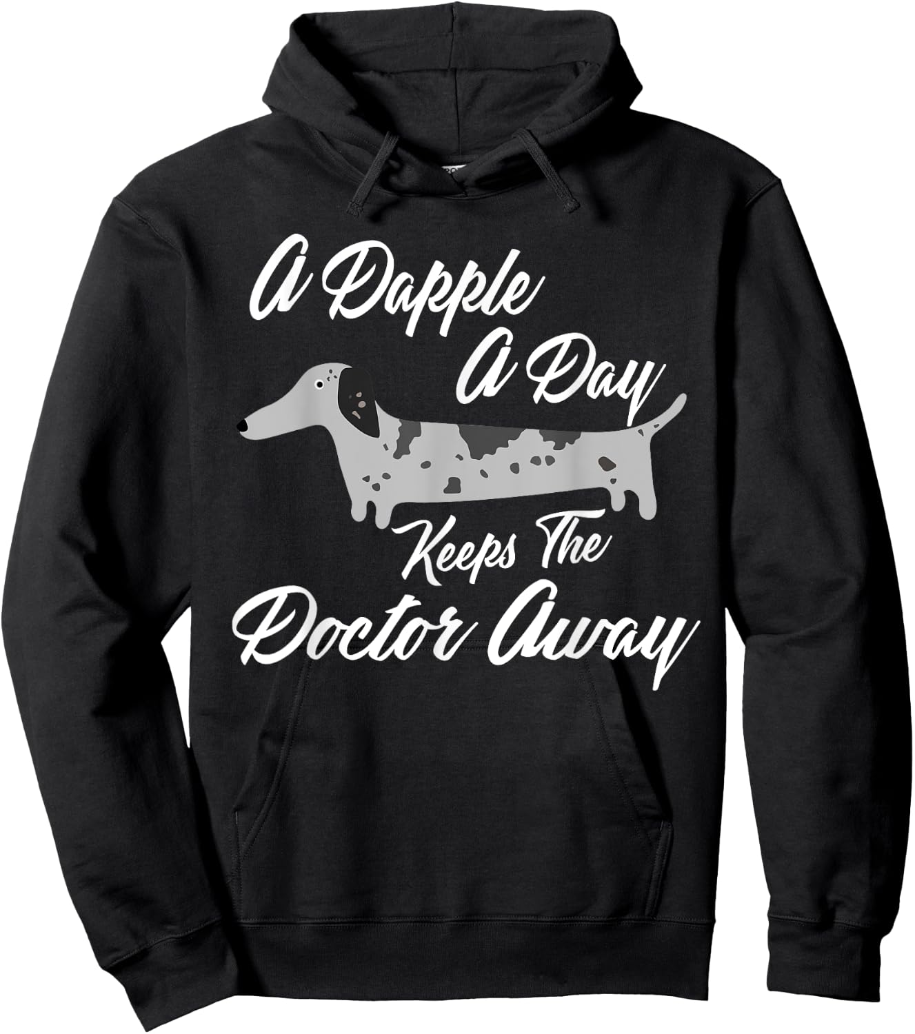 DAPPLE DACHSHUND GIFT, Funny Weiner Dog Shirt Dapple Hoodie - Hoodie | Black