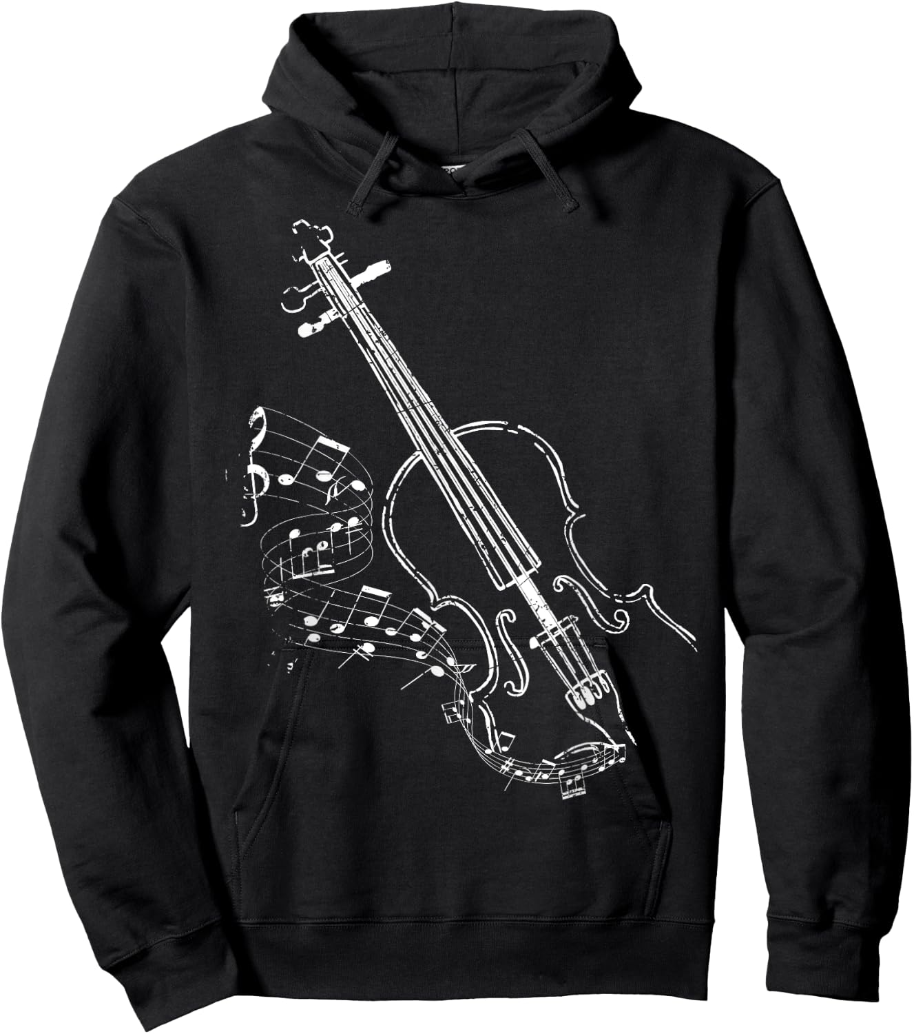 Beautiful Vintage Style Violin Design For Music Lovers Hoodie - Hoodie | Black