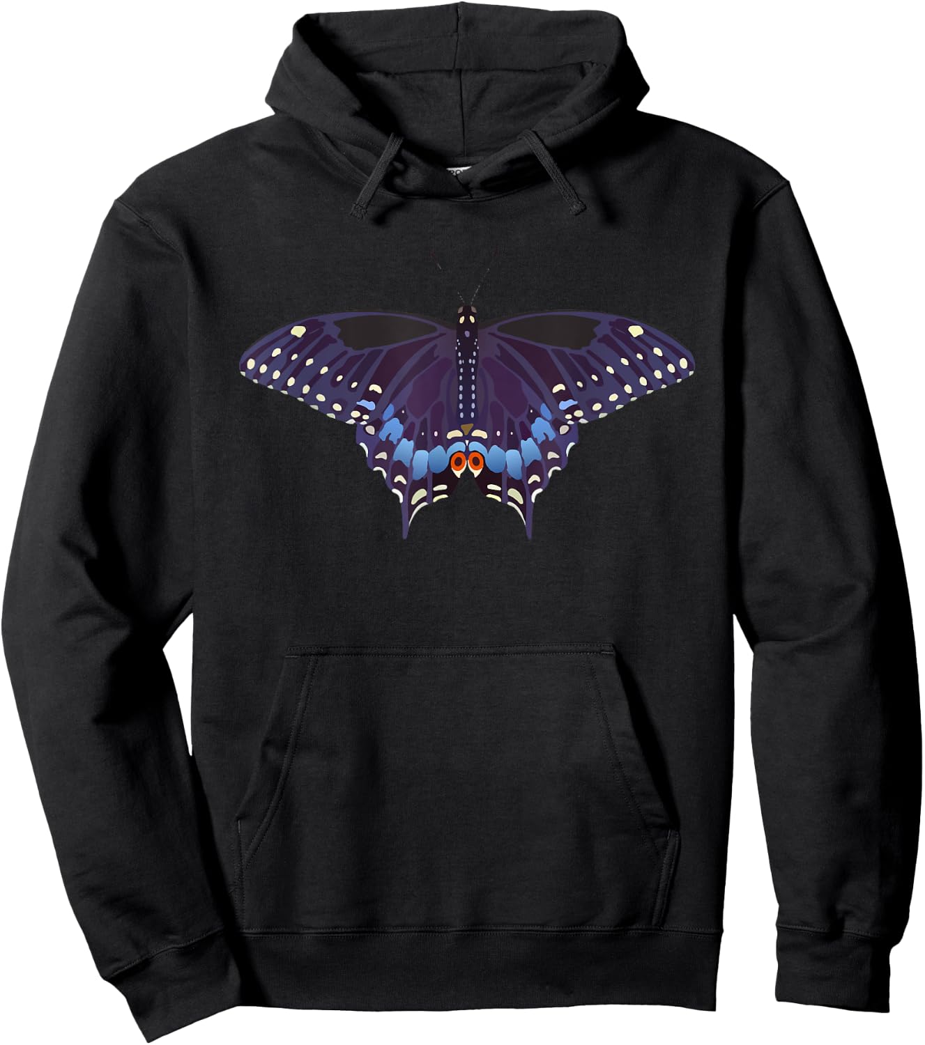 Simple And Beautiful Black Swallowtail Butterfly Hoodie - Hoodie | Black
