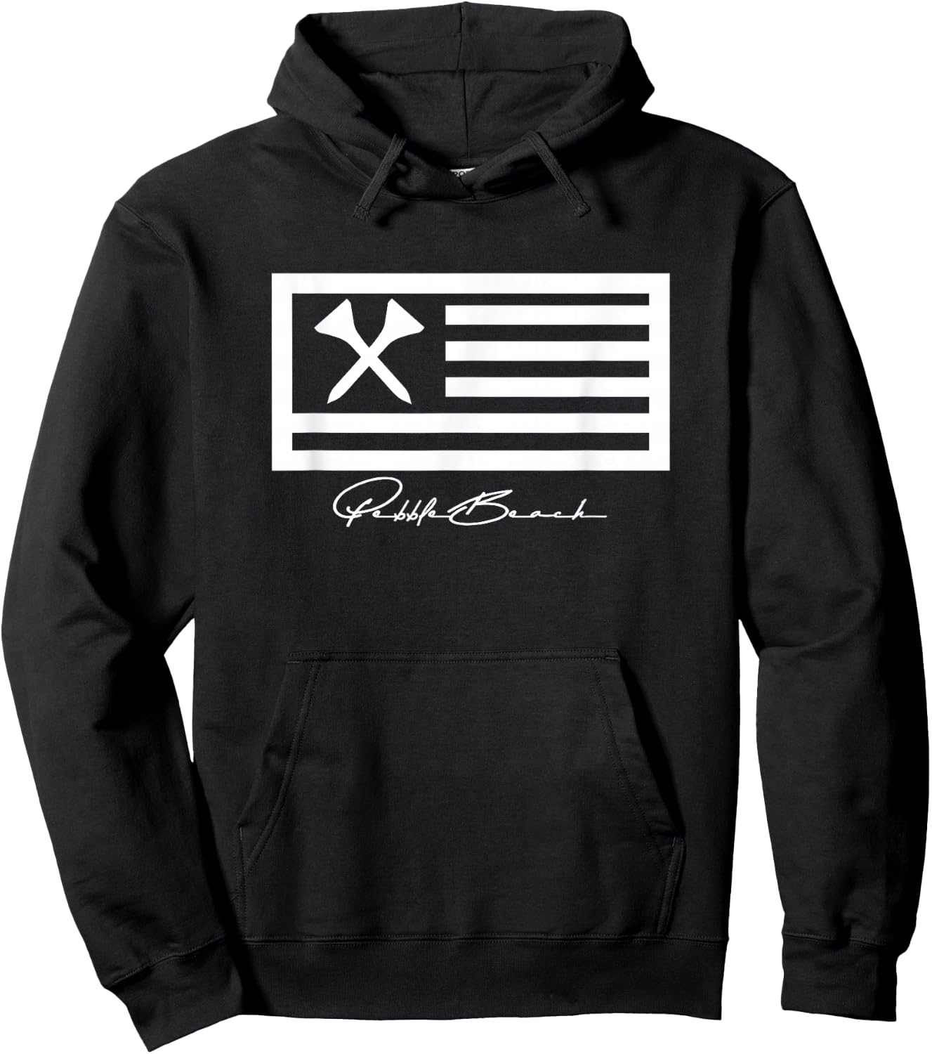 Pebble Beach Golf | US FLAG Hoodie - Hoodie | Black