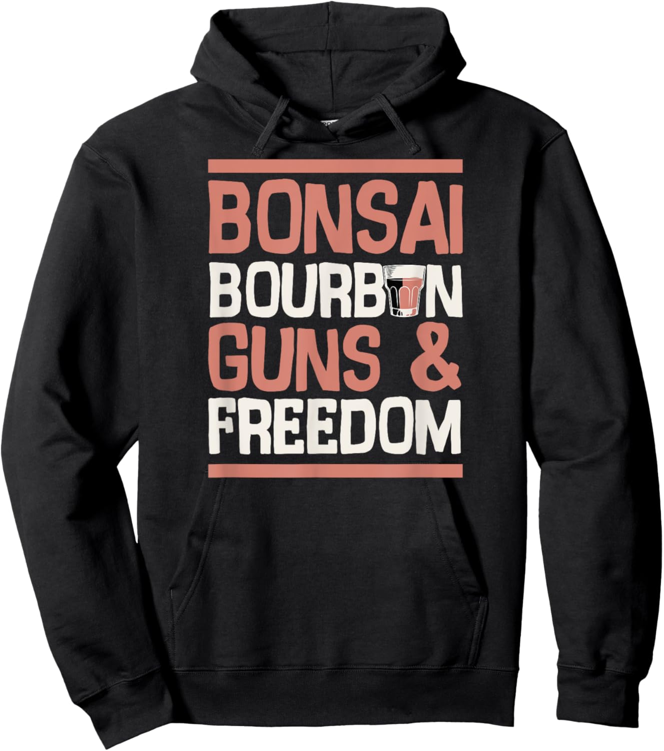 Bonsai Bourbon Guns And Freedom USA Patriotic Dad American Hoodie - Hoodie | Black