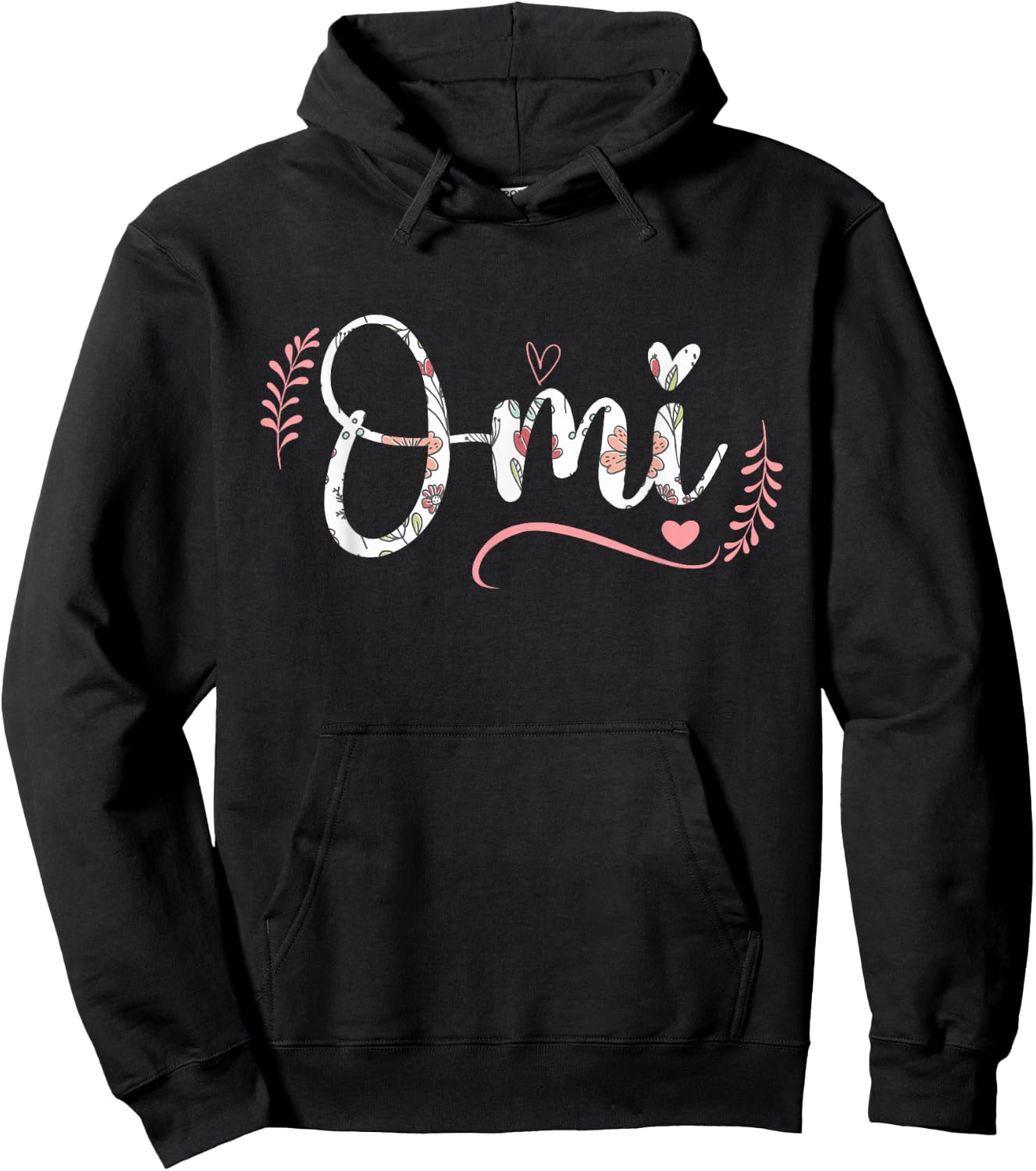Omi Floral Grandma Christmas Mother's Day Grandparents Hoodie - Hoodie | Black