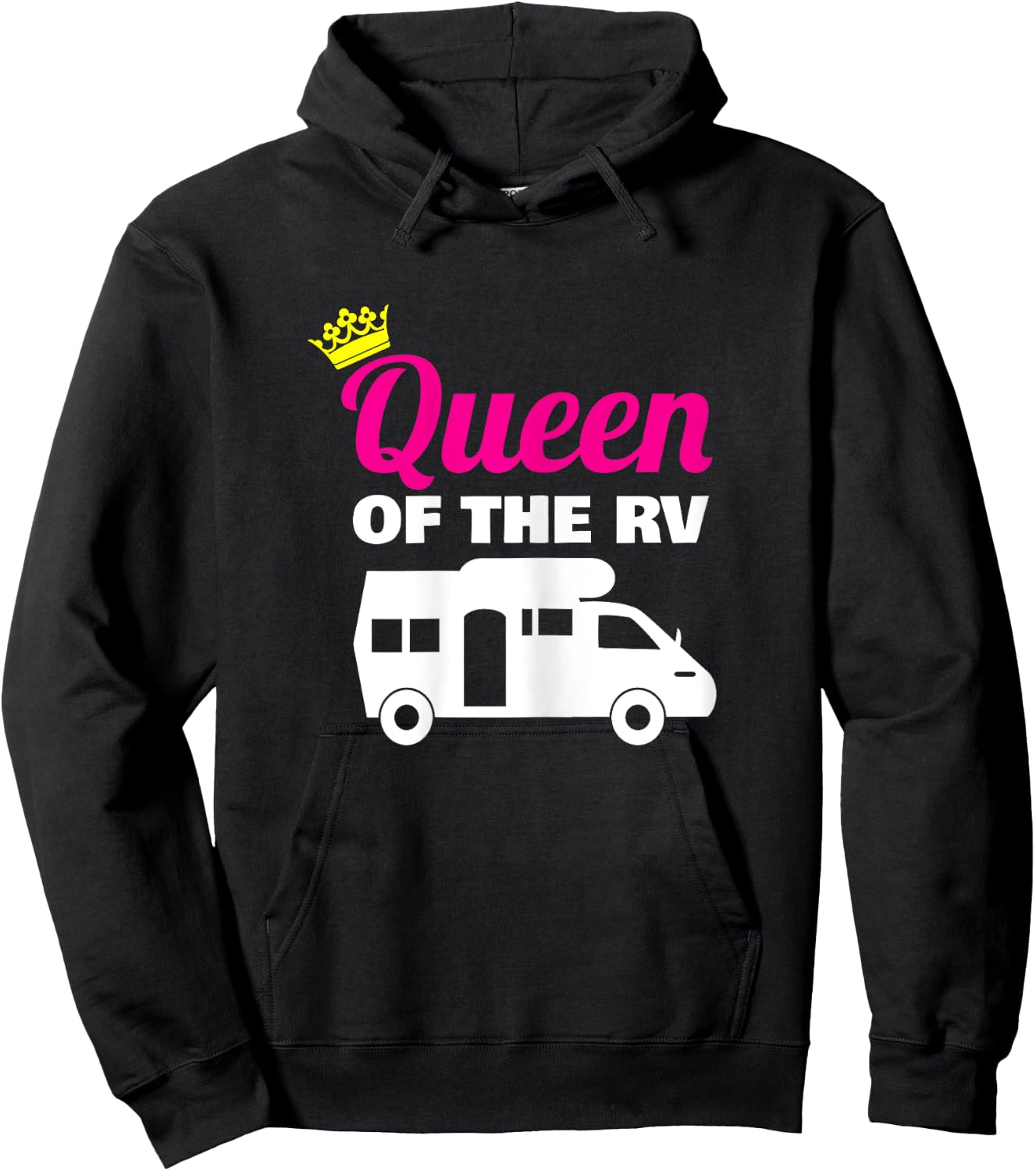 Queen of the RV Camping Camper Vacation Gift Hoodie - Hoodie | Black