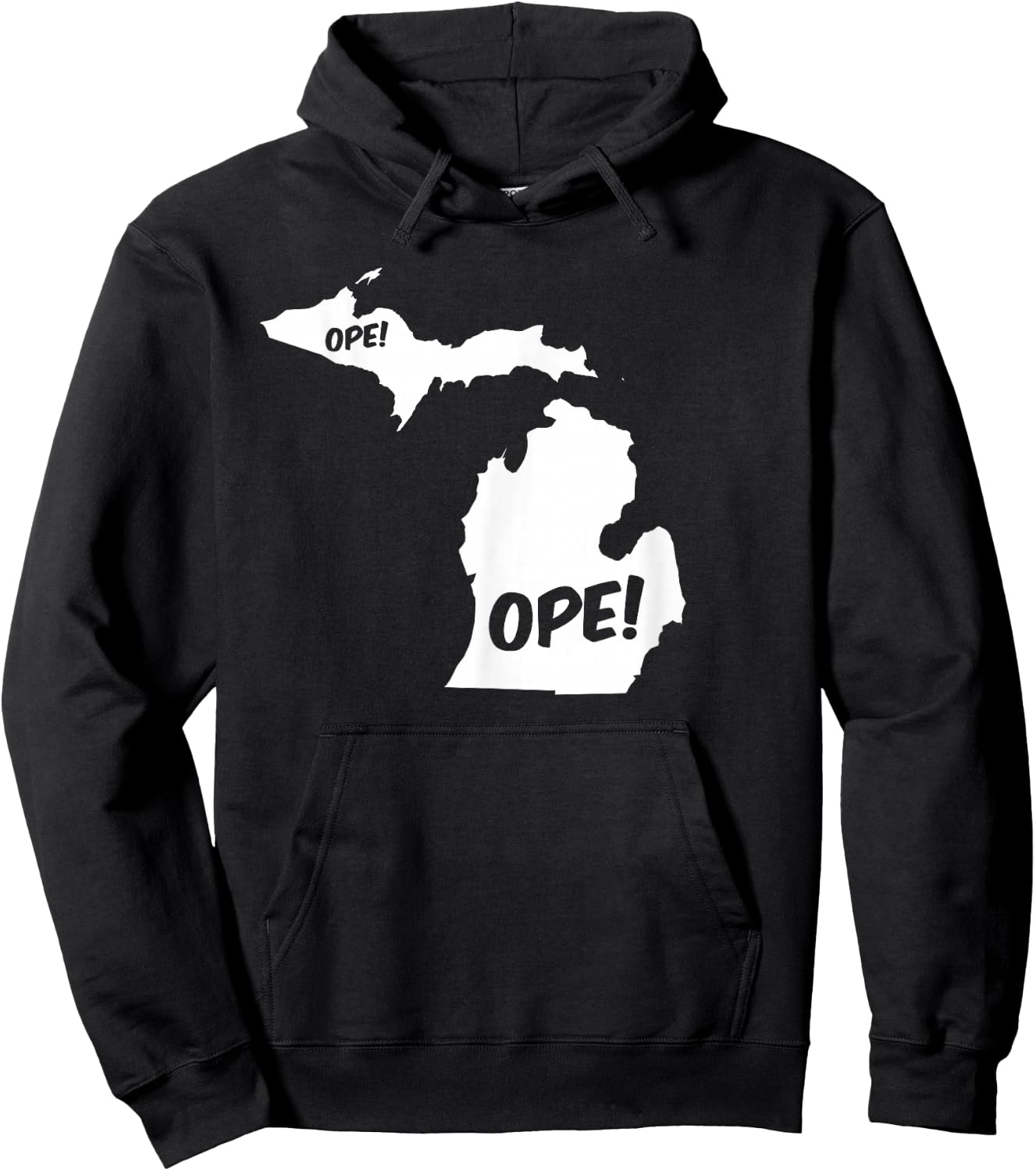 Ope Michigan State Outline Silhouette Wholesome Funny Hoodie - Hoodie | Black