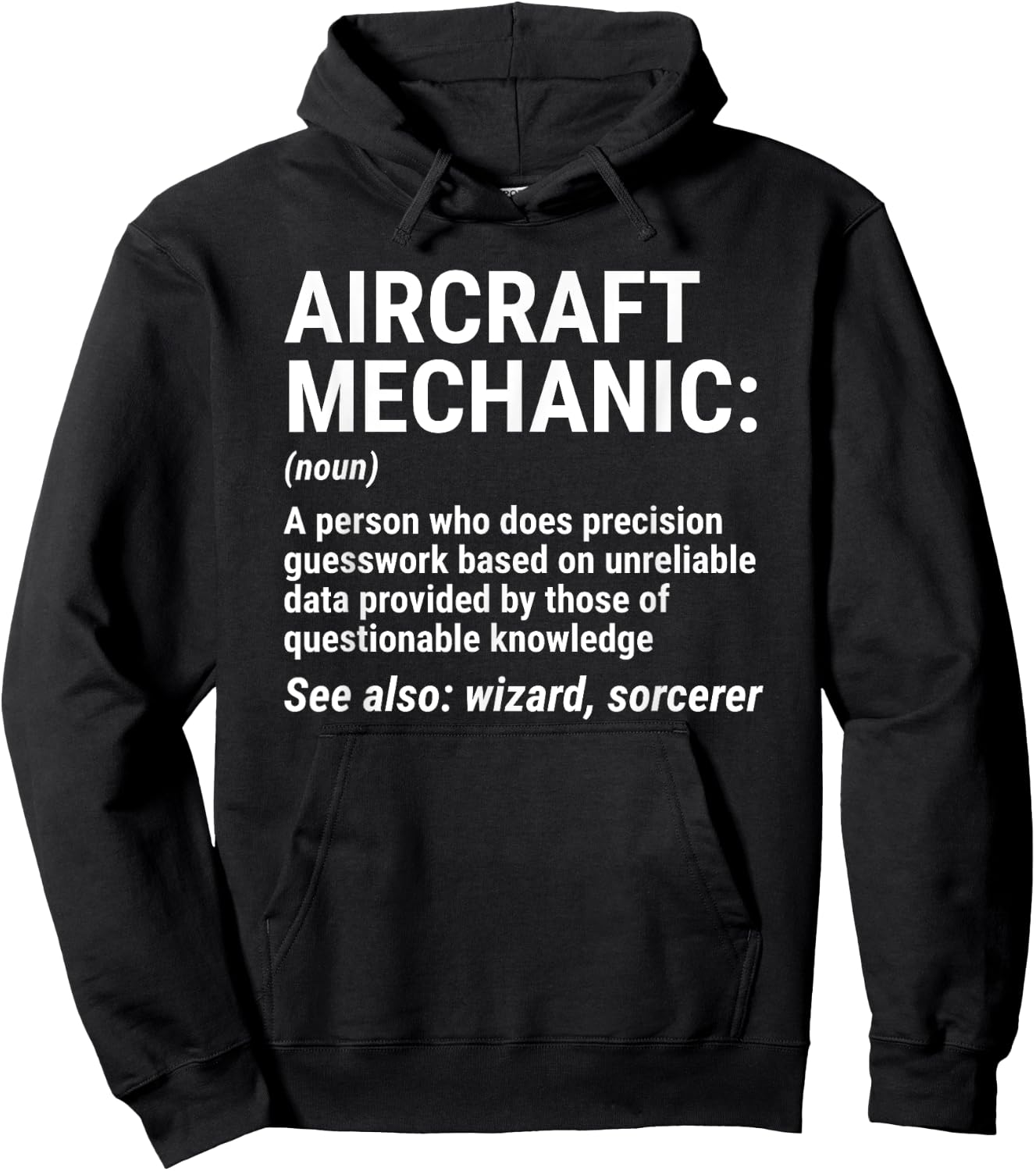 Aircraft Mechanic Definition Funny Mechanic Hoodie - Hoodie | Black