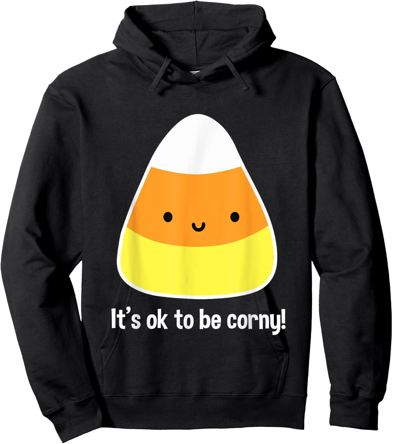 Funny Candy Corn Design Cute Kawaii Halloween Hoodie - Hoodie | Black