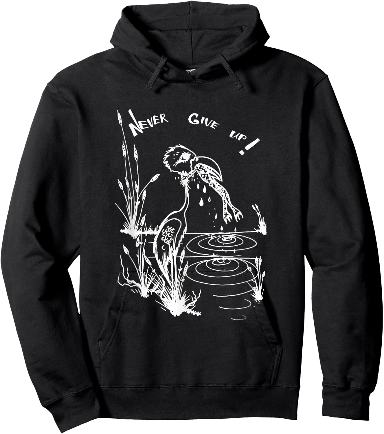 Funny Never Give Up Frog Survival Shirt Bird Hoodie - Hoodie | Black