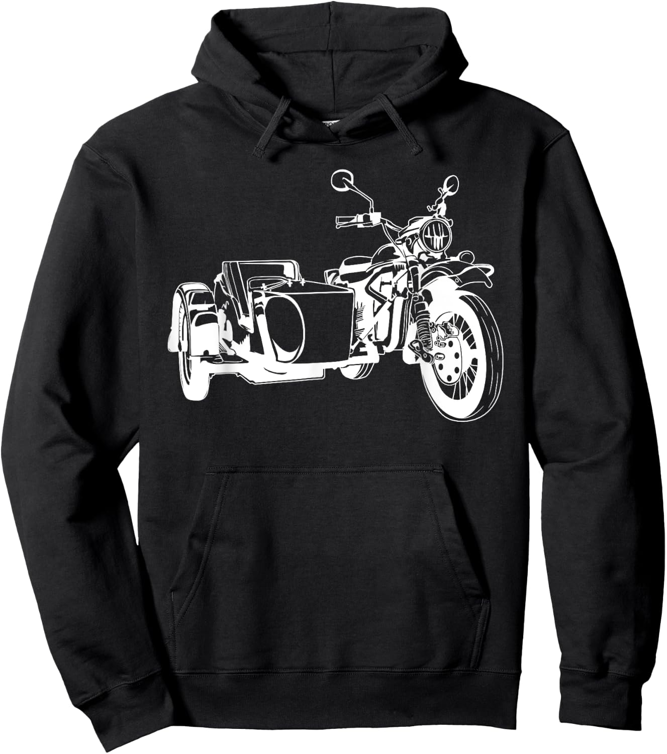 Sidecar Motorcycle Vintage 3-Wheel Motorbike Hoodie - Hoodie | Black