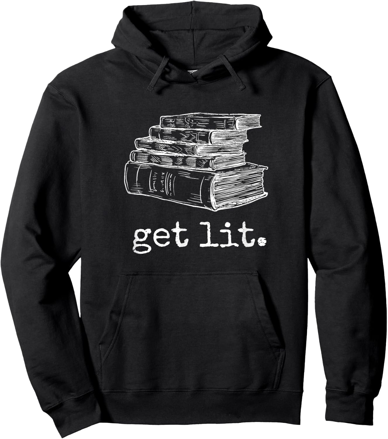 Get Lit with Books Funny Meme - Gift Book Lover, Reading Hoodie - Hoodie | Black