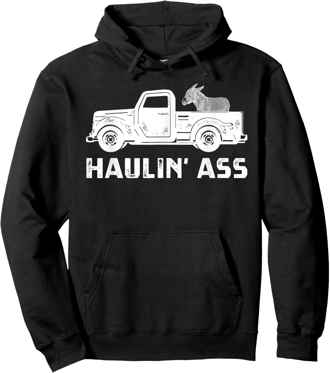 Hauling Ass Truck Donkey In Pickup Truck Hoodie - Hoodie | Black