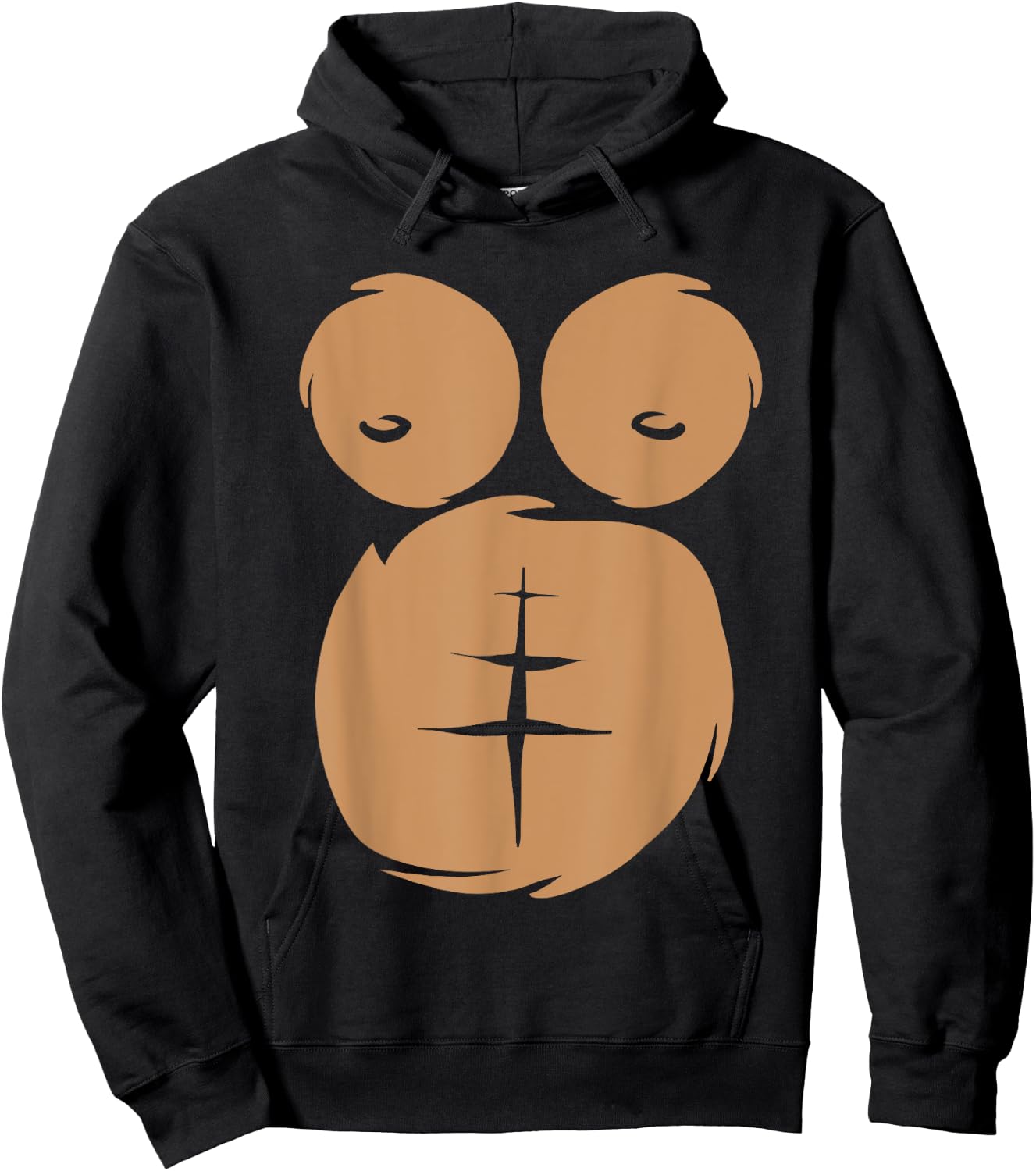 Monkey Ape Gorilla Chest Belly Halloween Office Party Hoodie - Hoodie | Black