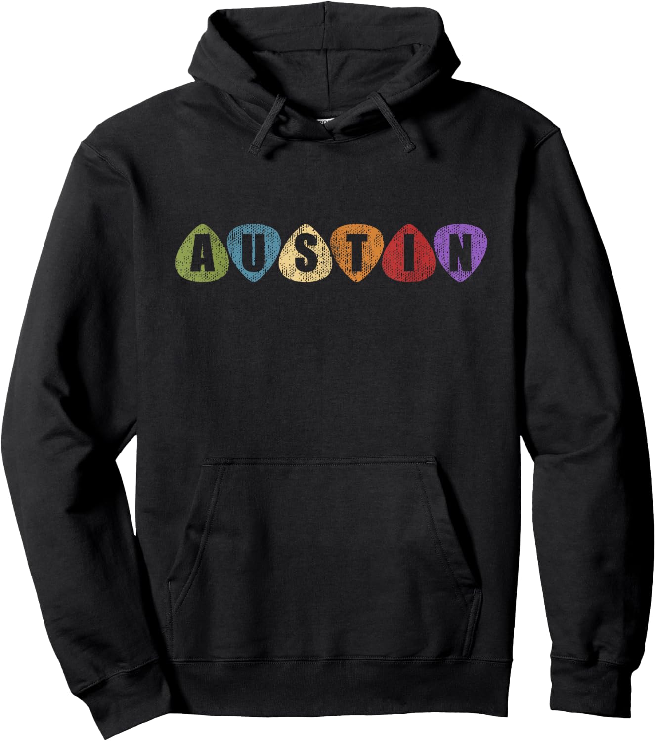 Austin Texas Music Guitar Picks Men Women TX Hoodie - Hoodie | Black
