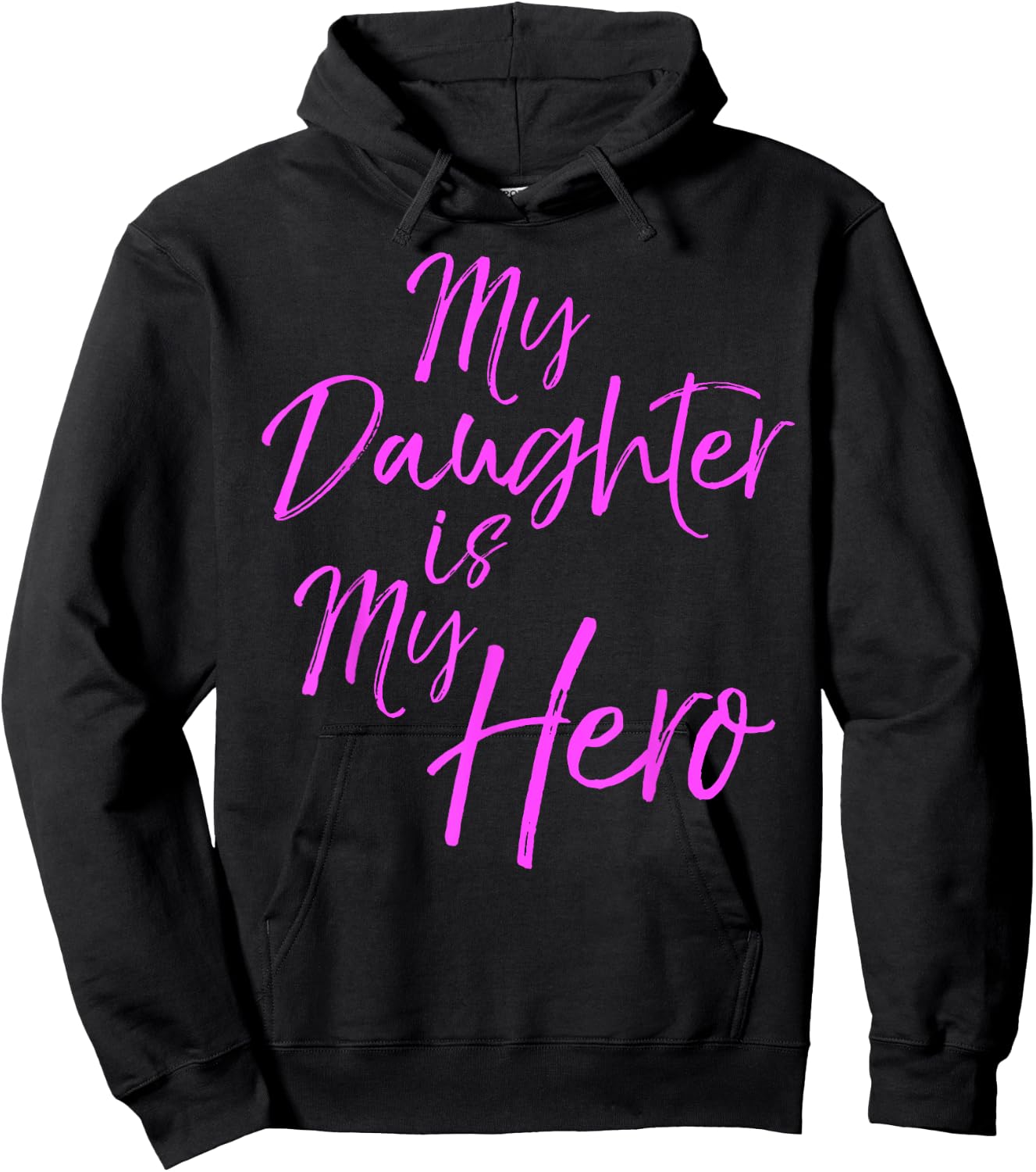 Pink Breast Cancer Quote Parent Gift My Daughter is My Hero Hoodie - Hoodie | Black