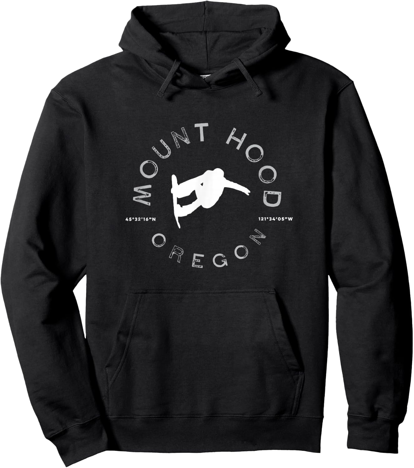 Mount Hood Oregon Graphic Vintage Snowboarding Hoodie - Hoodie | Black
