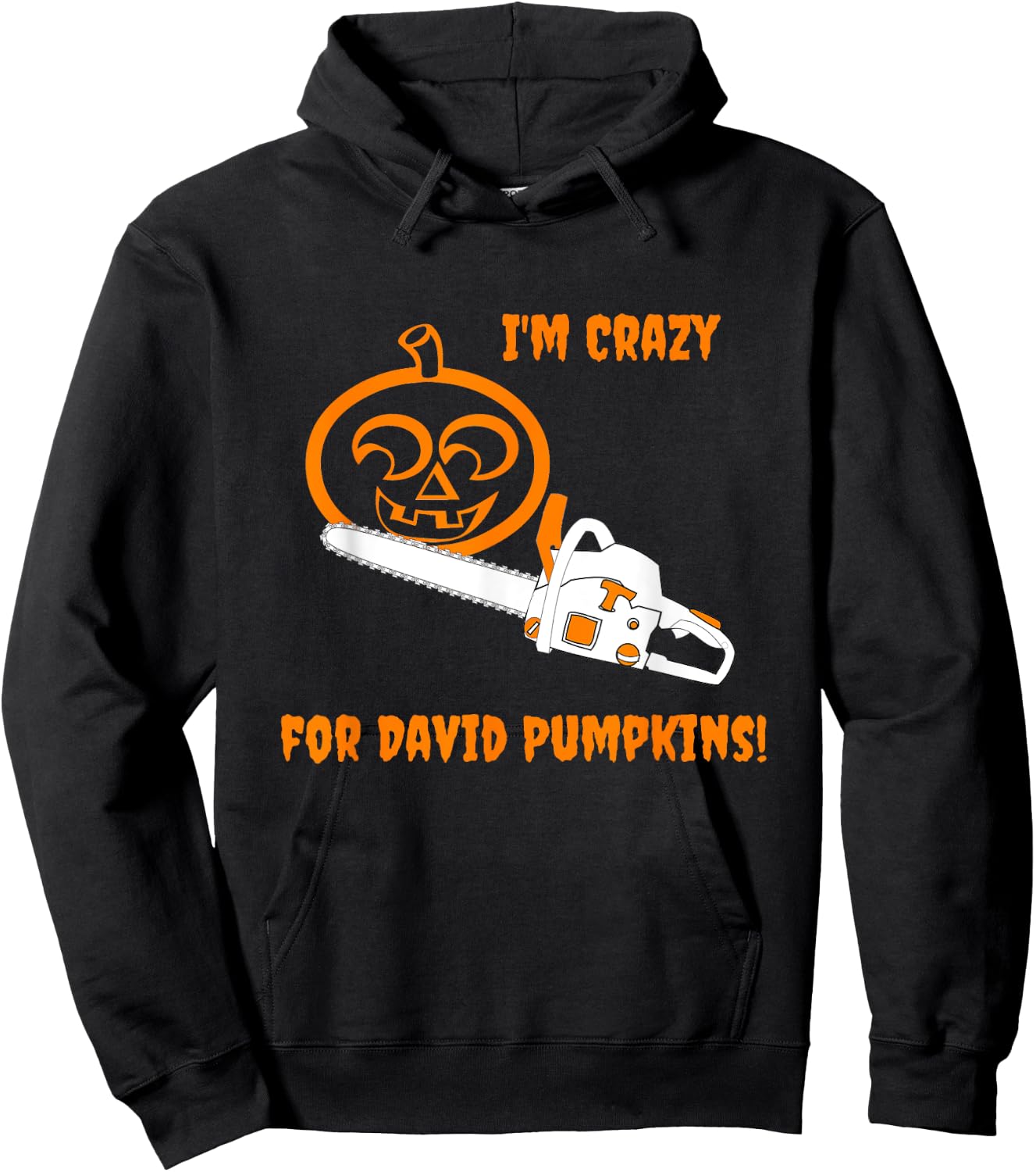David S Pumpkins Any Questions Chainsaw Crazy Hoodie - Hoodie | Black