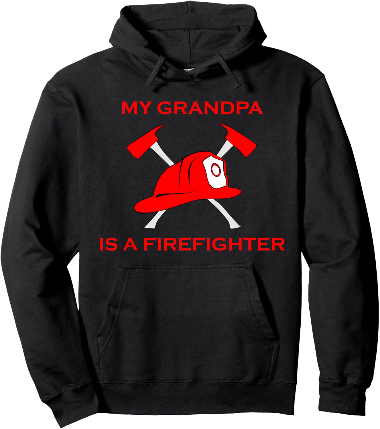 My Grandpa Is A Firefighter Helmet & Axe Fireman Shirt Hoodie - Hoodie | Black