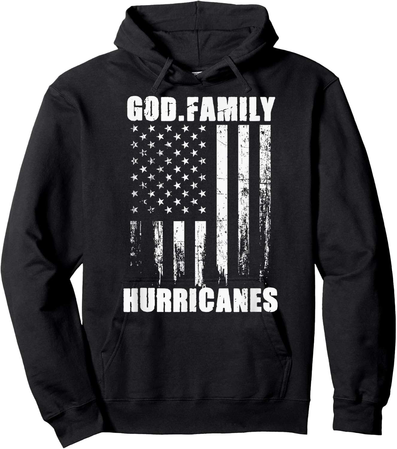 Flomaton Hurricanes God. Family. Vintage USA Flag Hoodie - Hoodie | Black